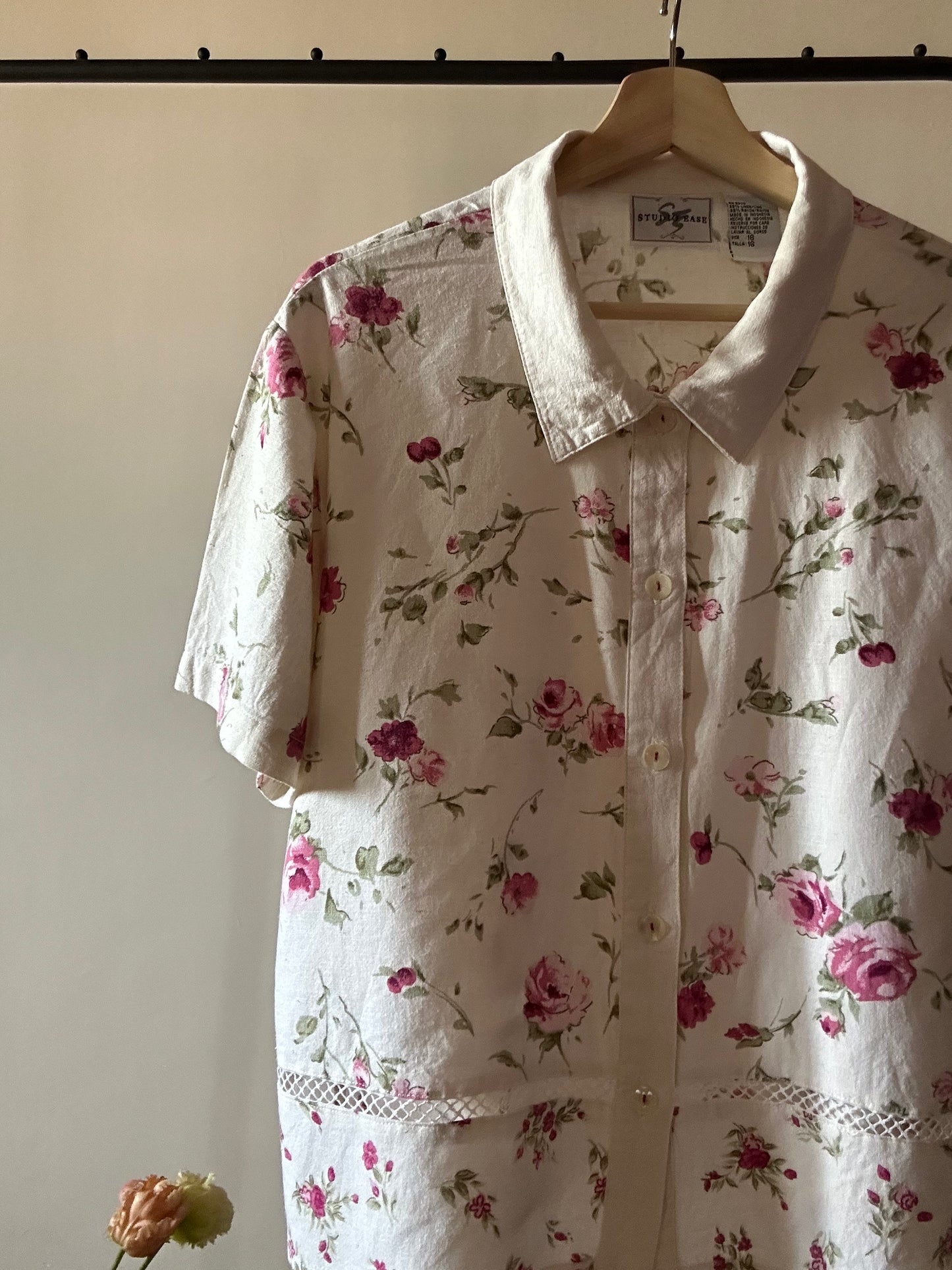 Vintage Studio Ease English Rose Print Shirt