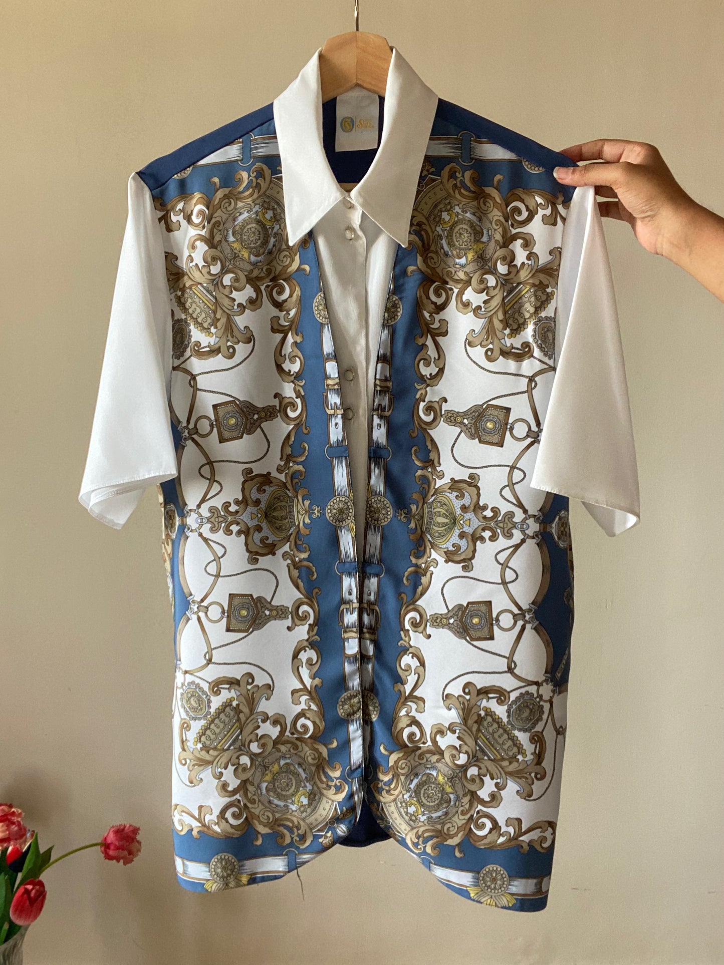 Baroque Print Layered Vintage Shirt