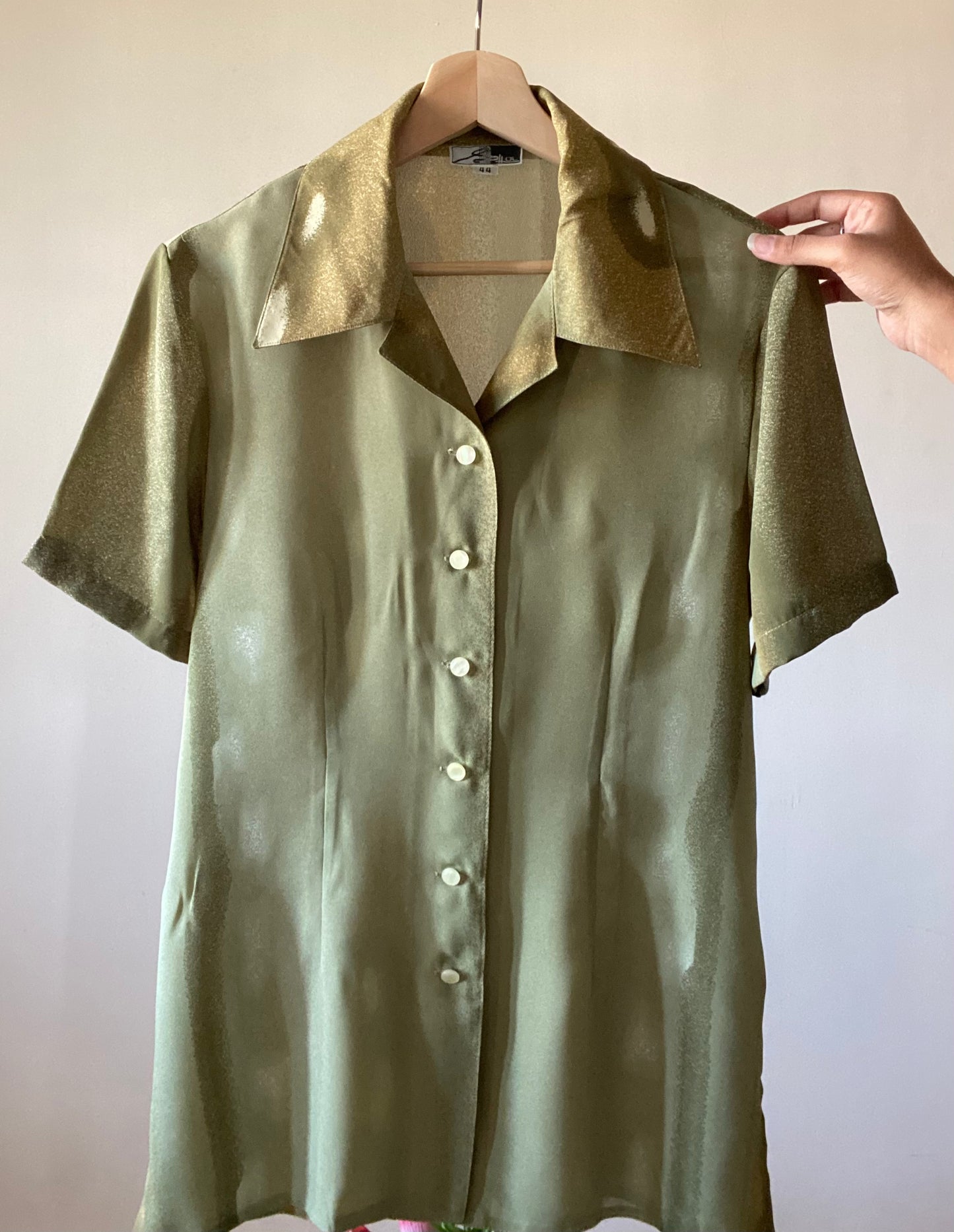 Olive Green Soft Colour Splash Shirt