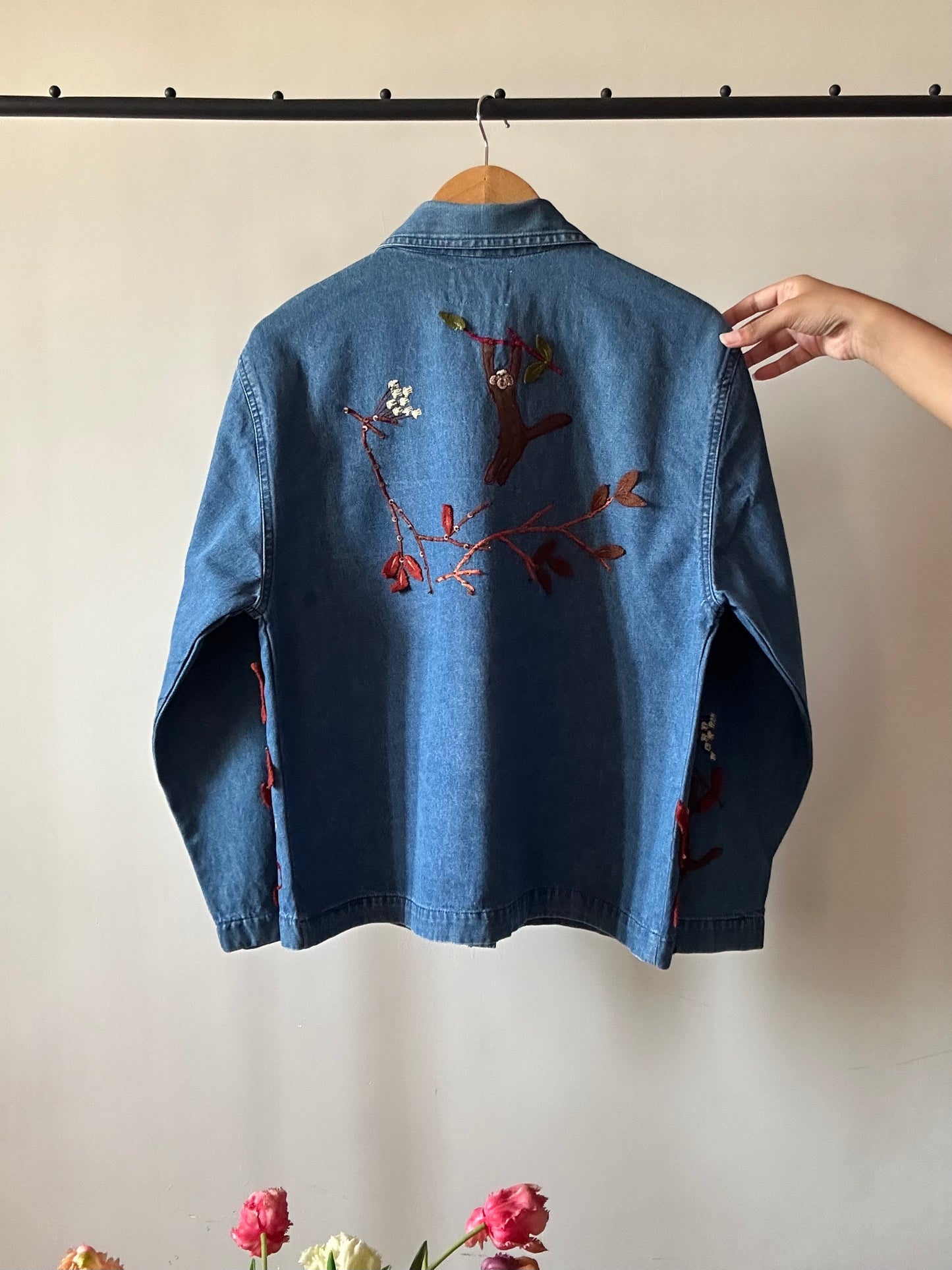 Vintage TanTrum Monkey Inspired Embroidery Denim Shaket