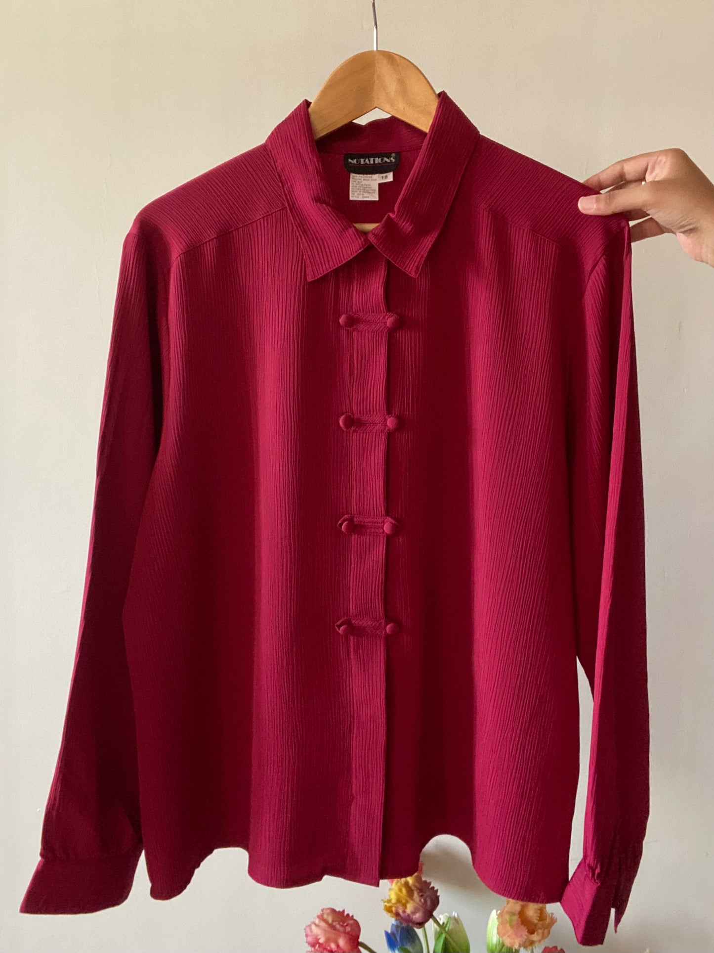Crinkled Korean Style Buttoned Up Vintage Shirt