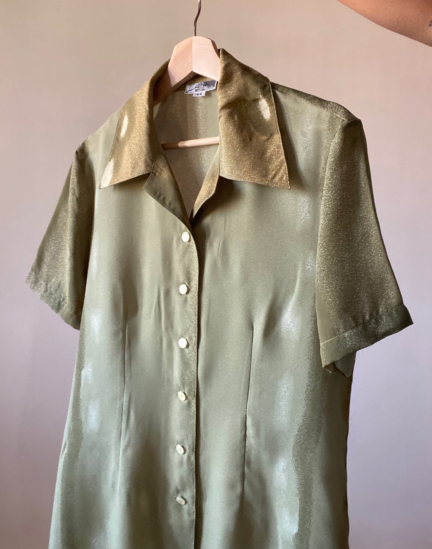 Olive Green Soft Colour Splash Shirt