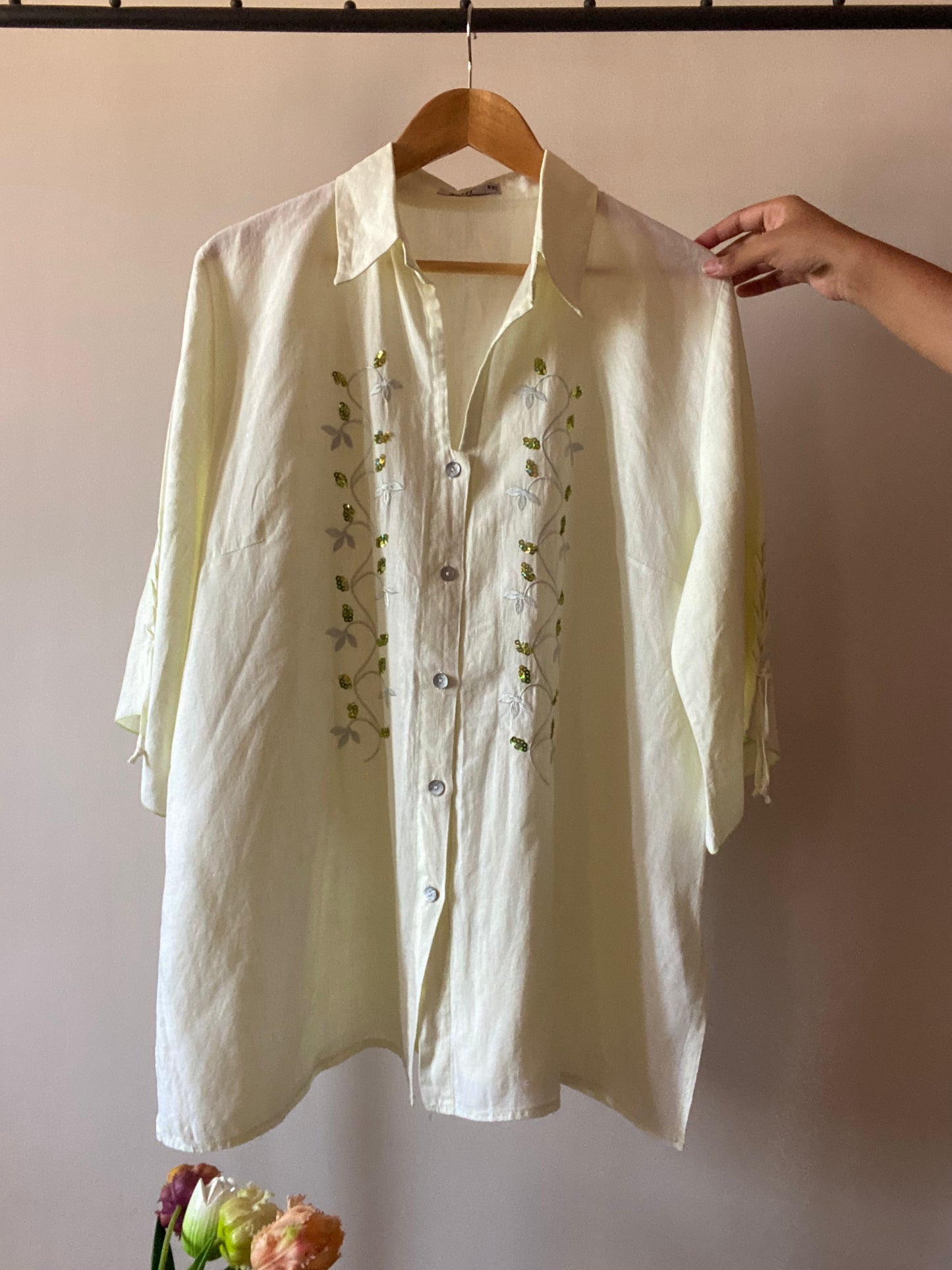 Vintage Linen Shirt With Embroidery