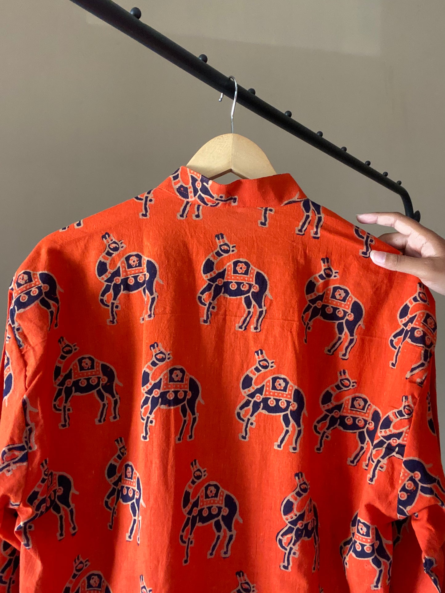 Handprinted Camel Print Shirt