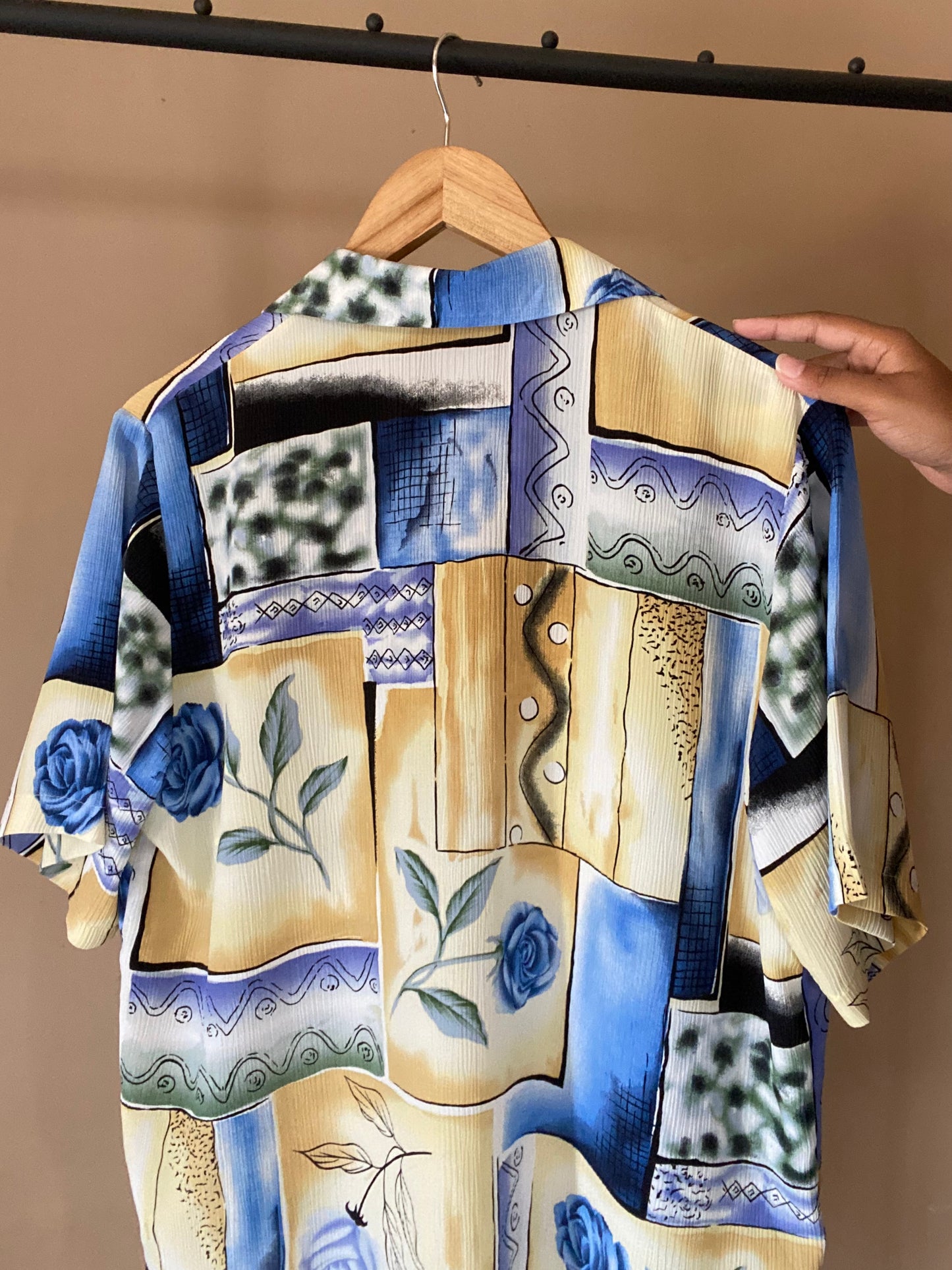 Colour Blocked Floral Vintage Shirt