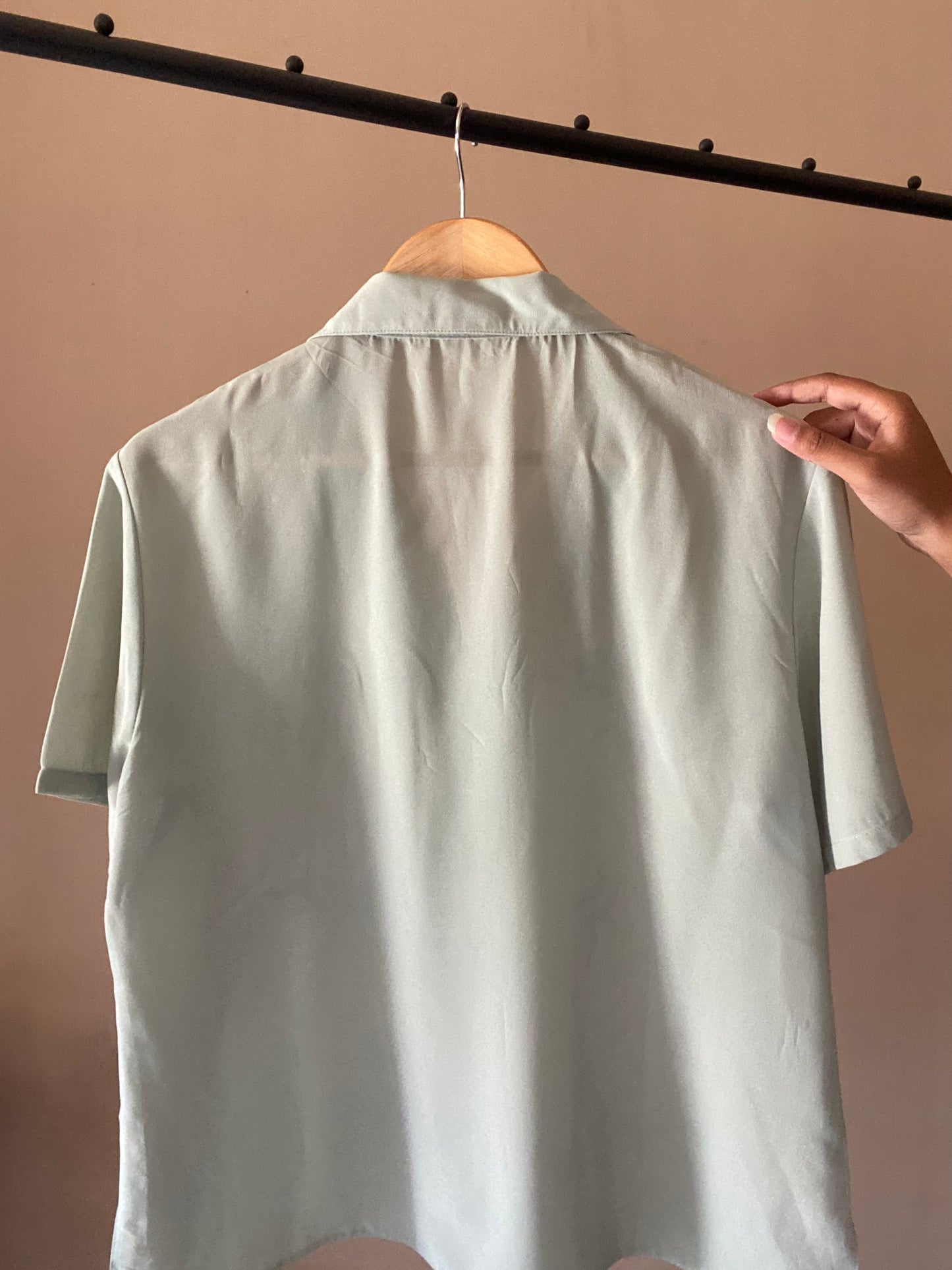 Pastel Vintage Shirt With Floral Embroidery