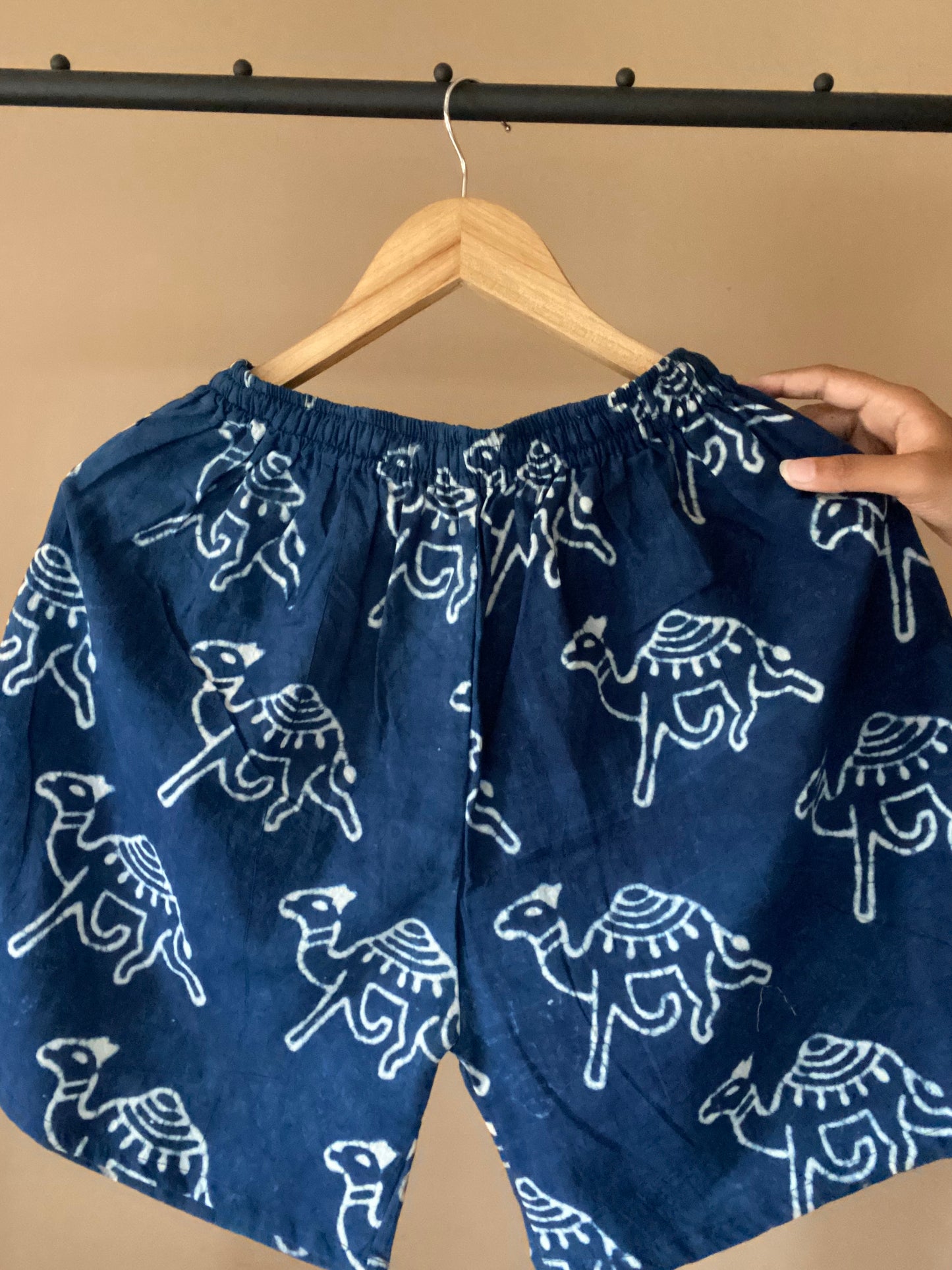 Drawstring Handprinted Shorts