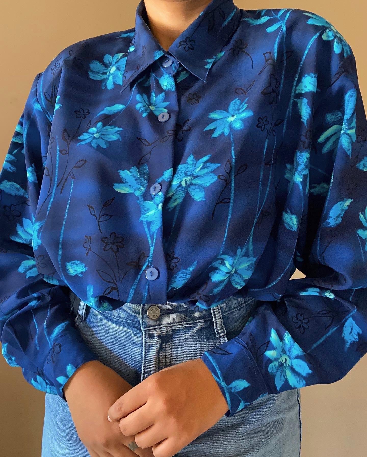 Blue floral shirt
