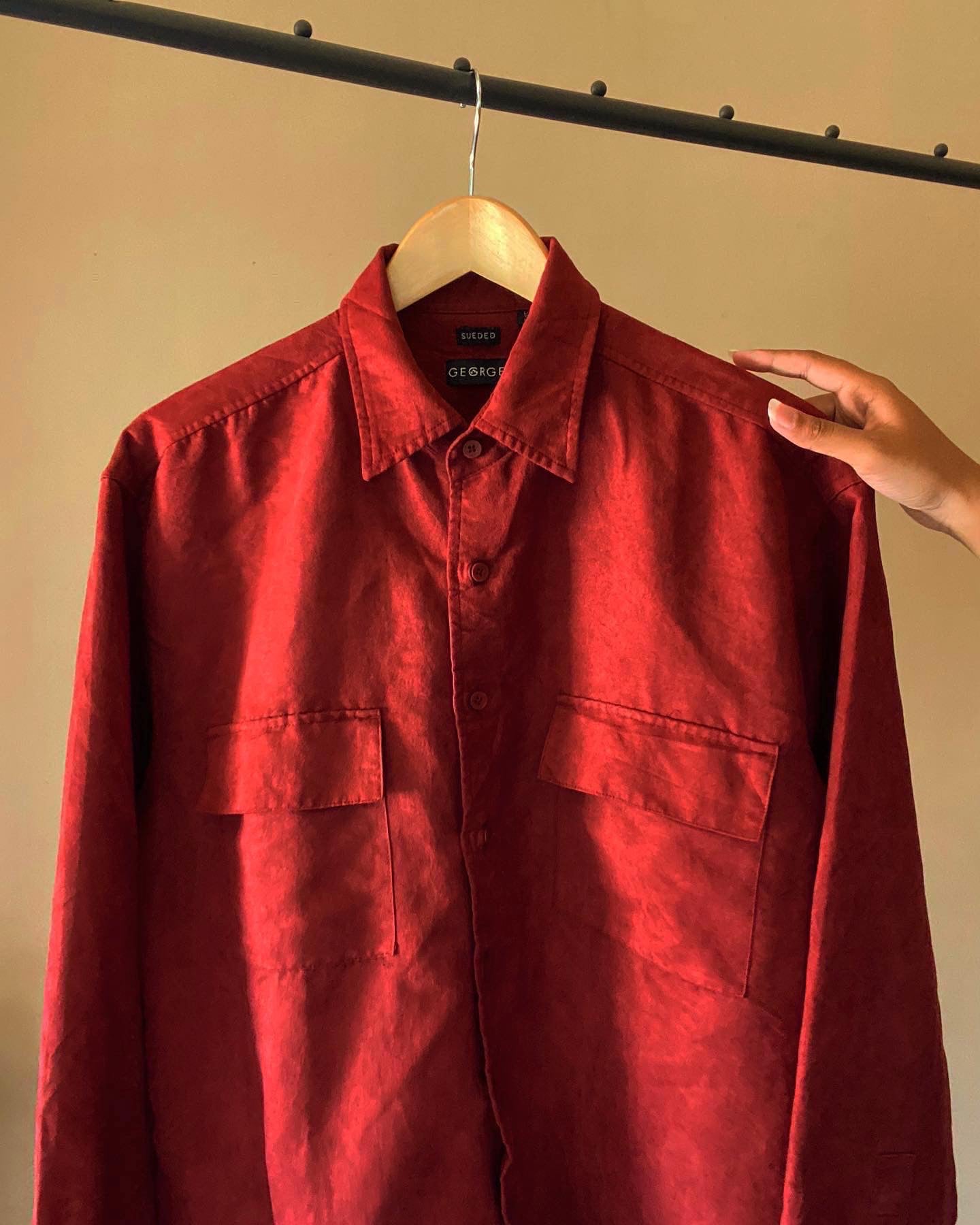 Soft Maroon Suede Vintage Shaket