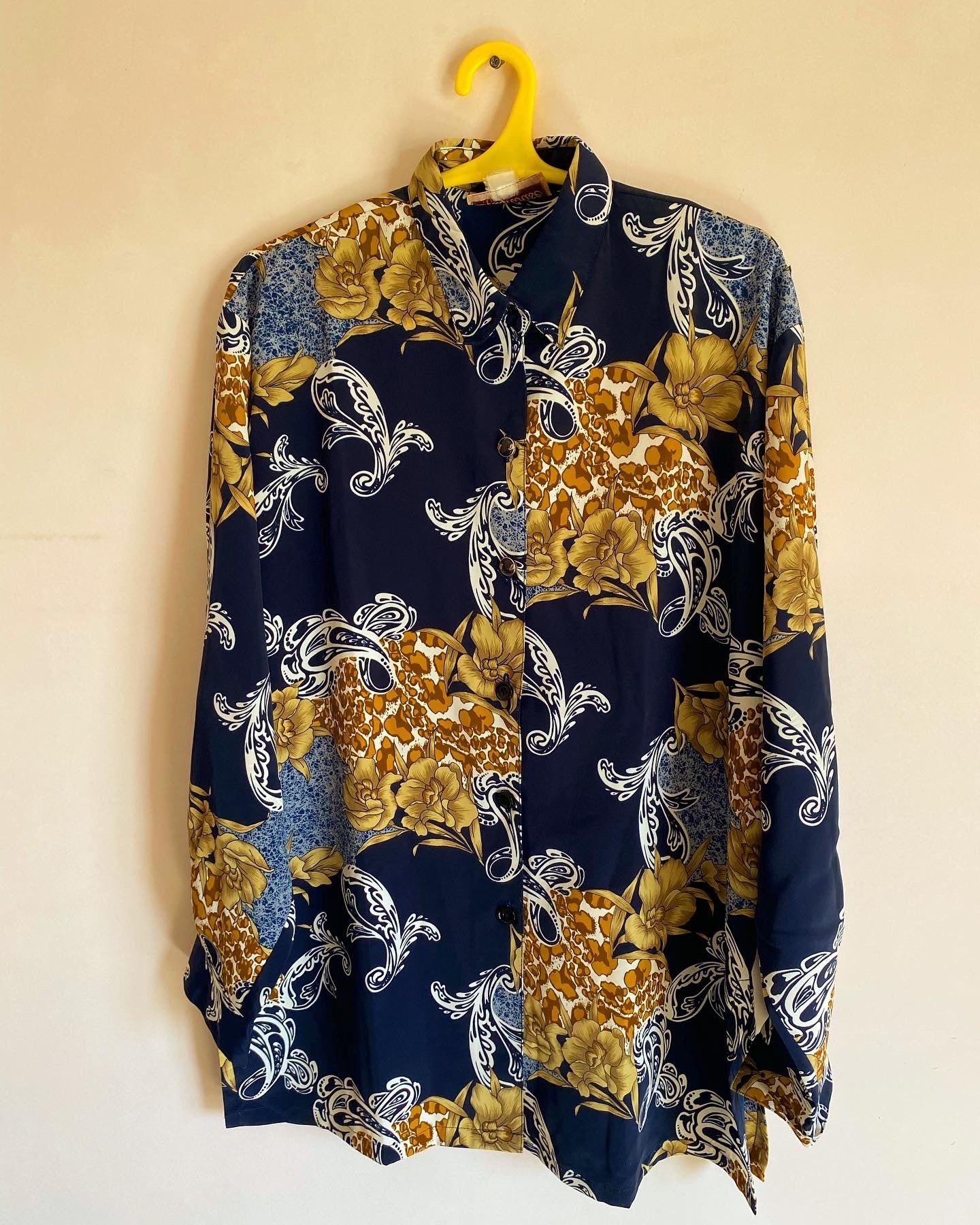 Blue Vintage Shirt With Motifs