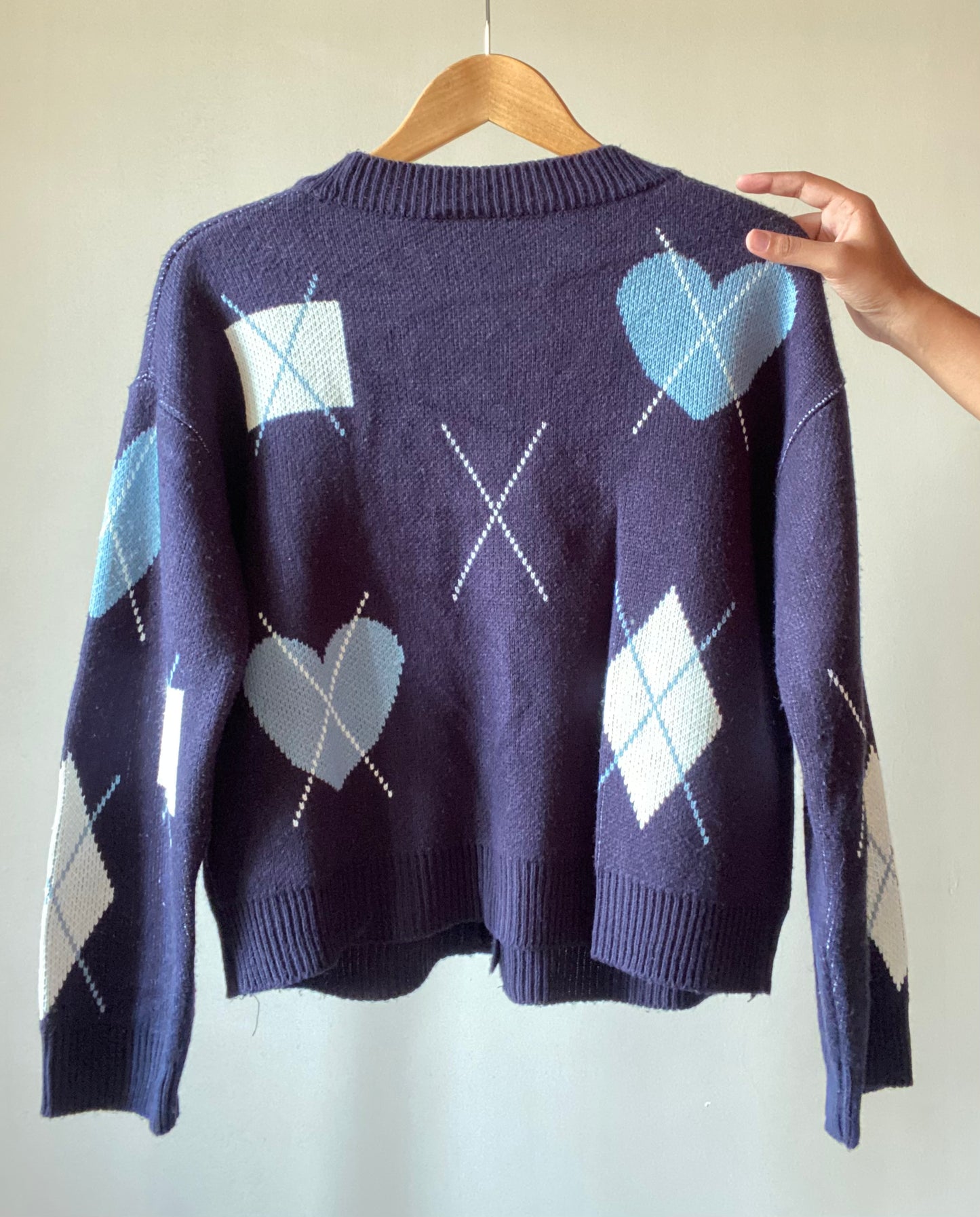 Korean Argyle Inspired Vintage Cardigan