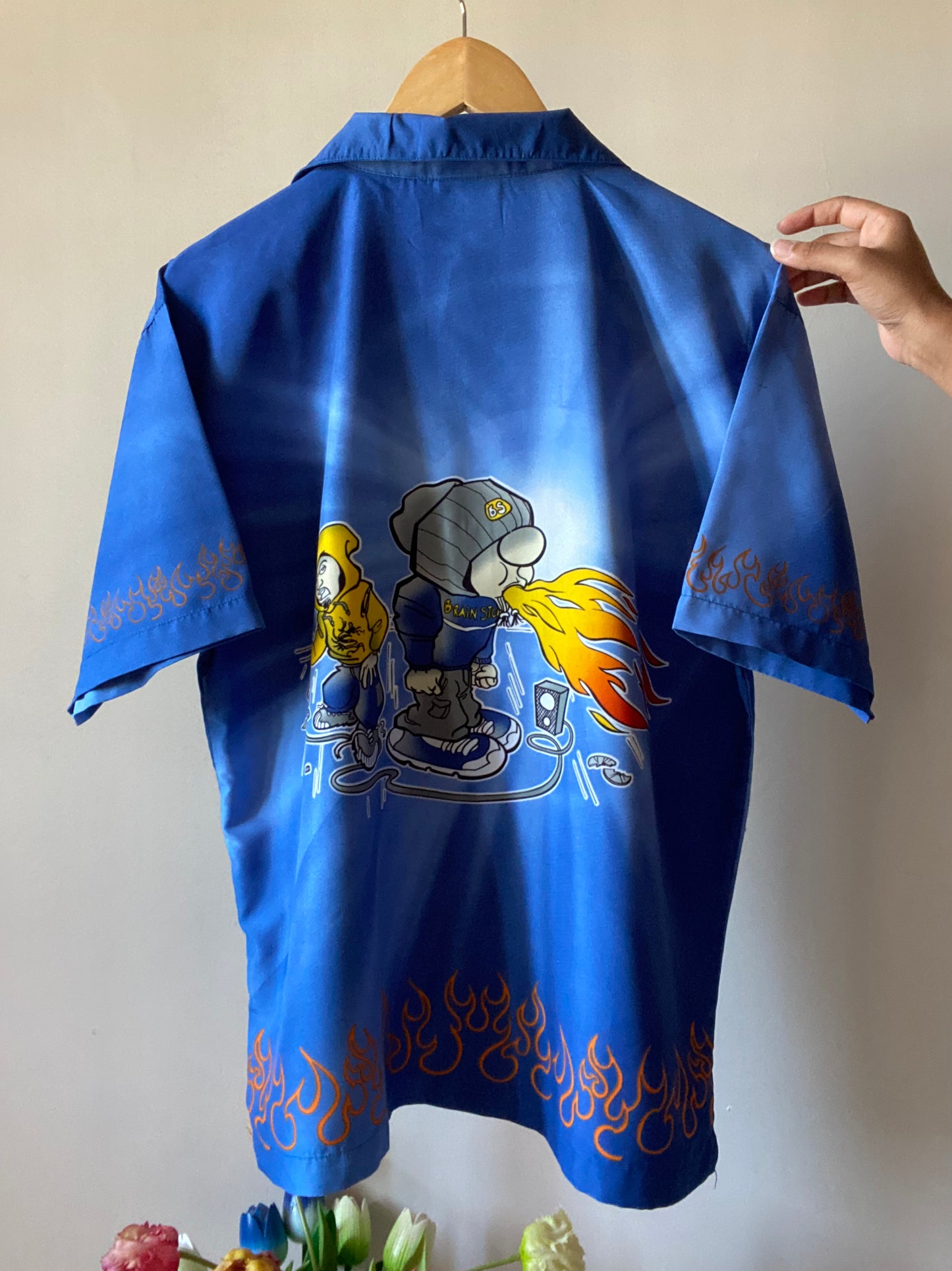 Flam and Music Print Vintage Shirt