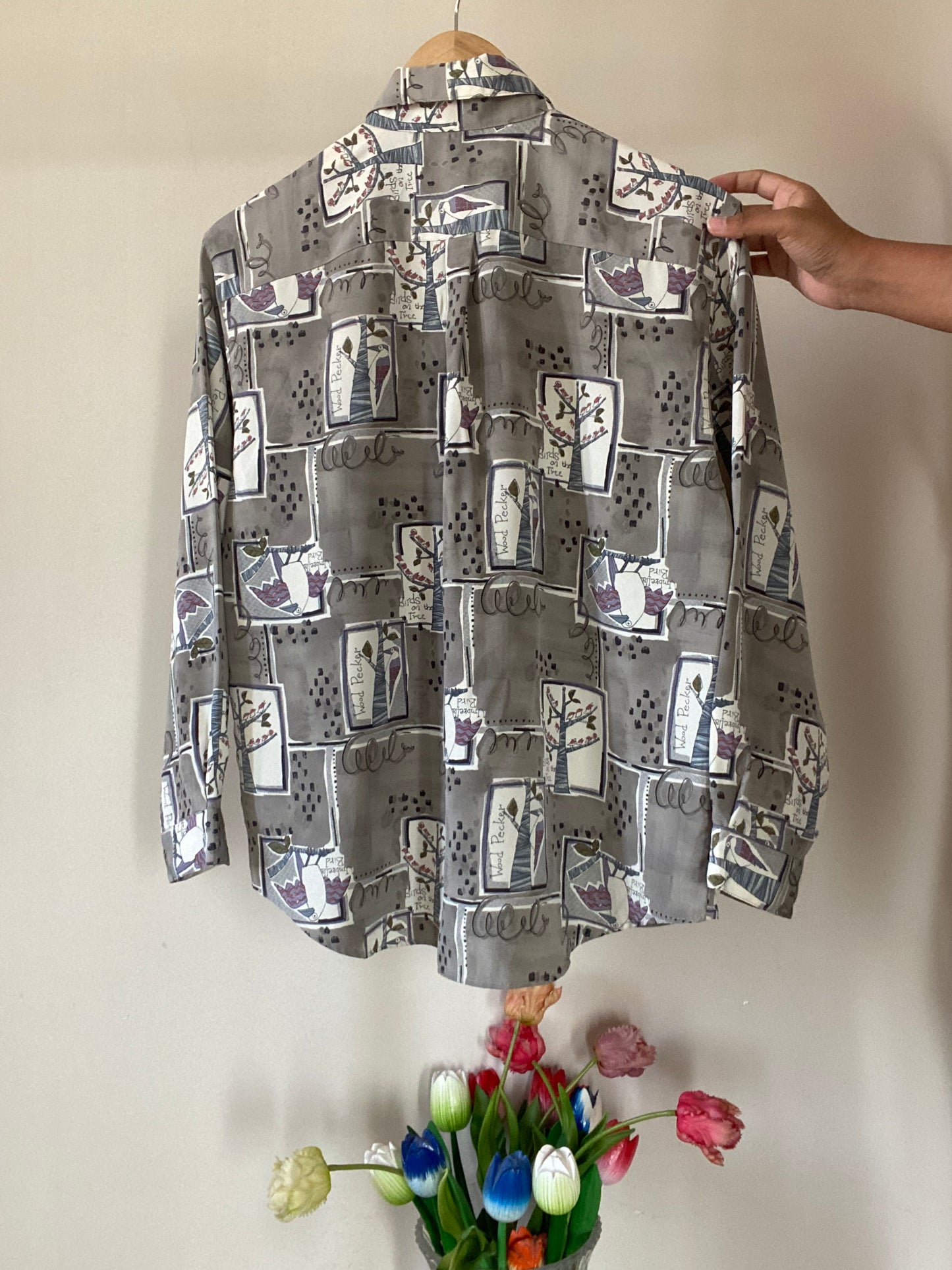 Birdy Tree Artsy Print Vintage Shirt