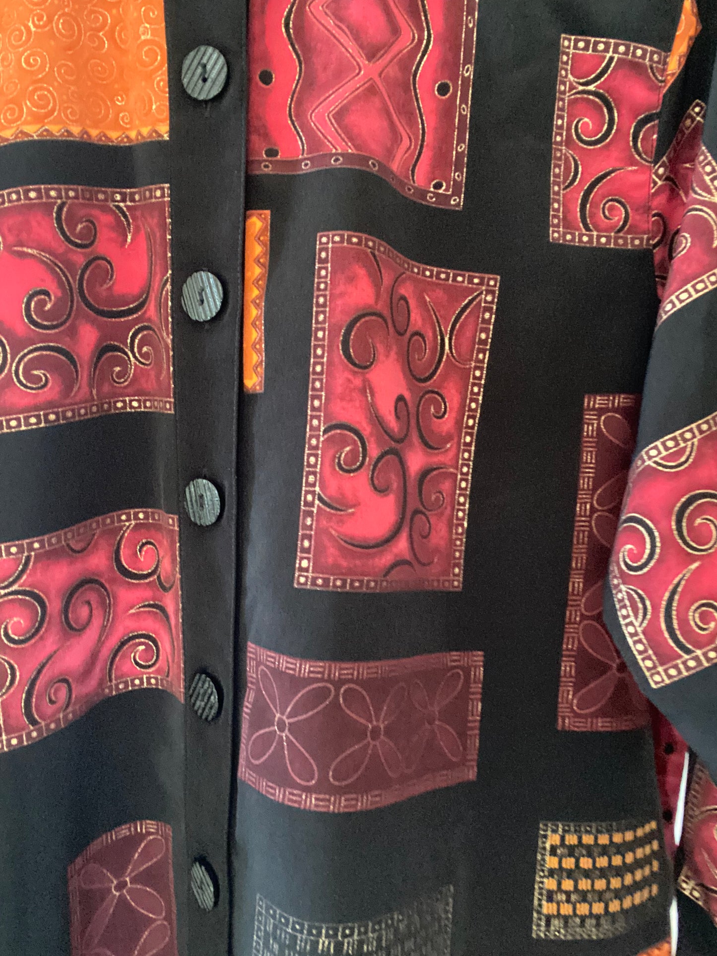 Multi Pattern Block Print Vintage Shirt