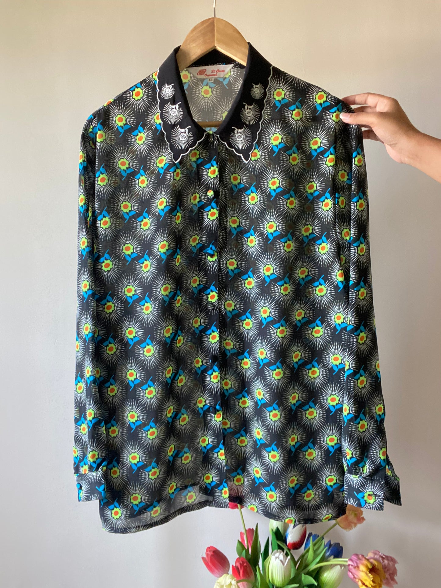 90s Floral Neo Print Vintage Shirt