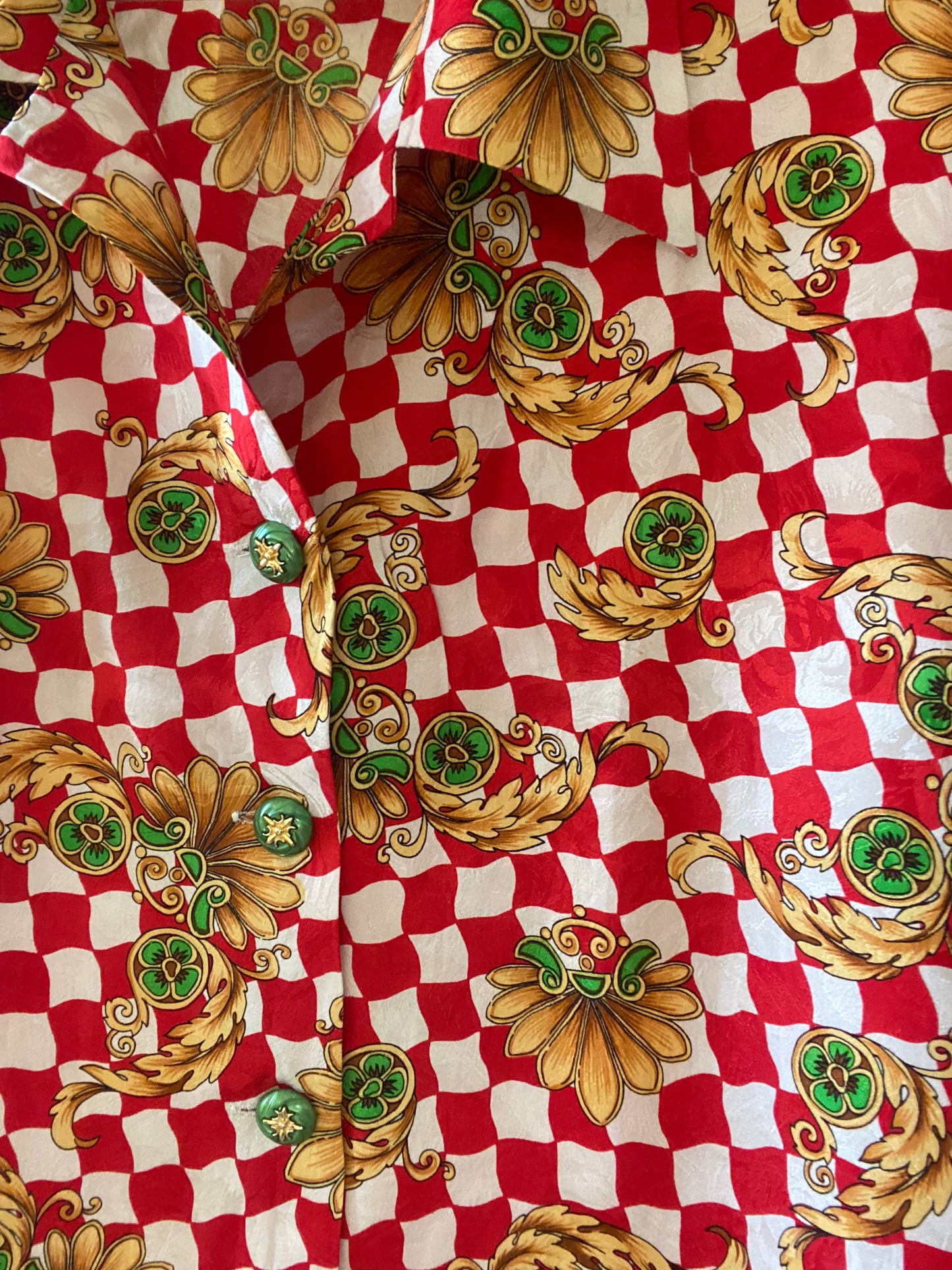 Checked Baroque Print Vintage Shirt