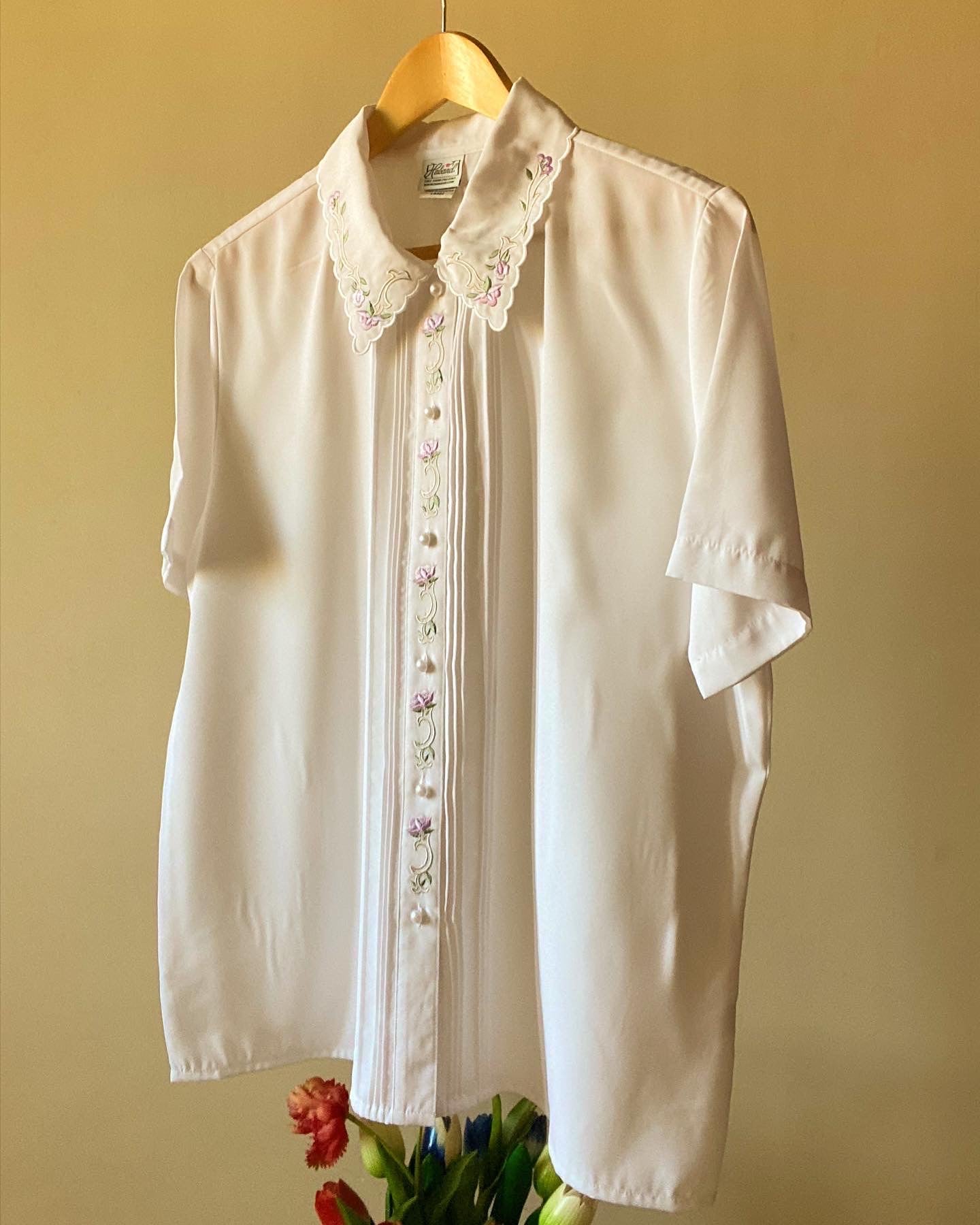 Floral Embroidered Vintage Shirt