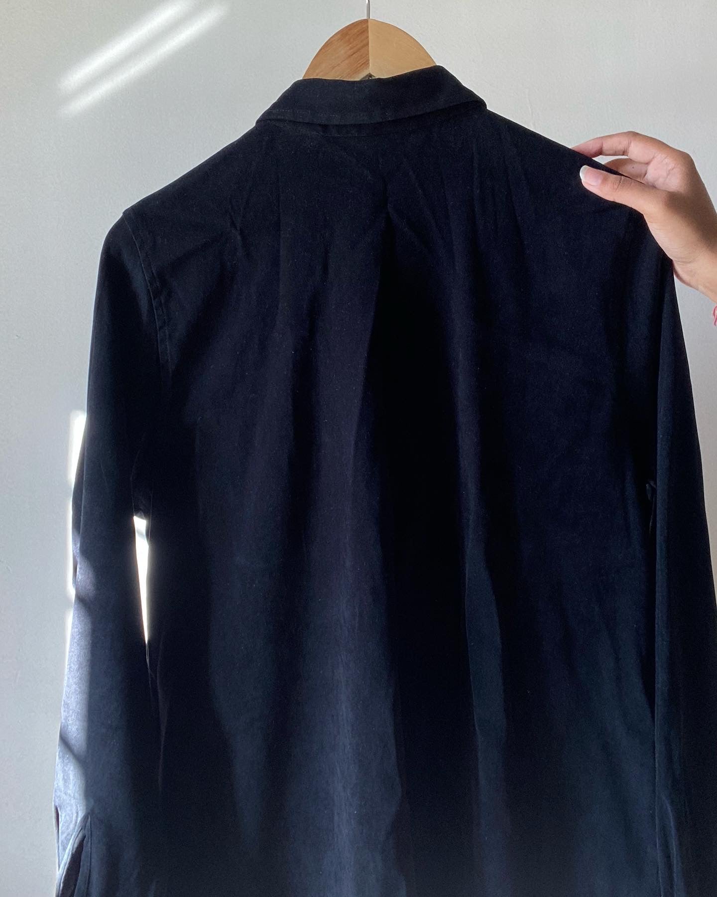Jet Black Velvety Shirt