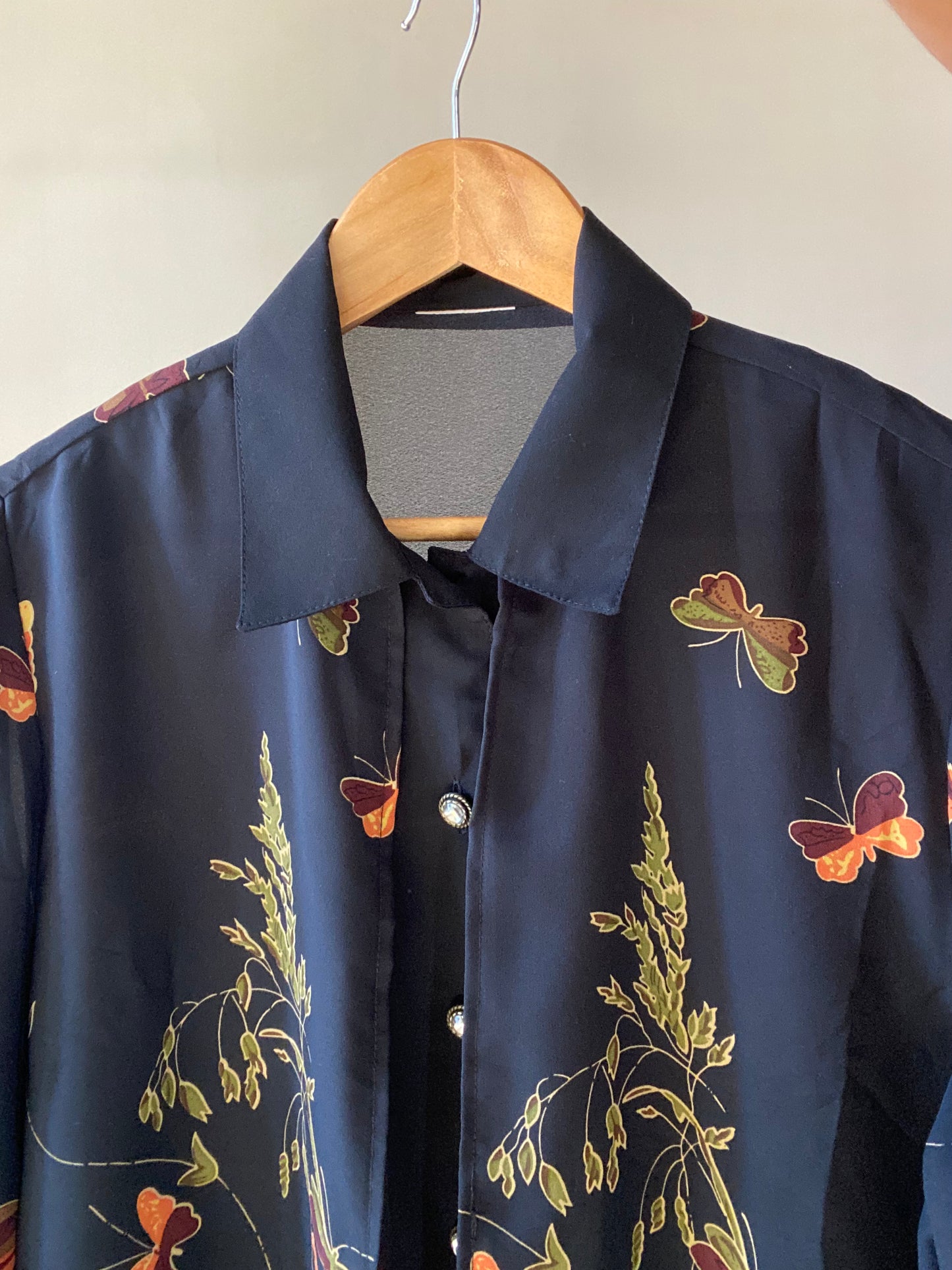 Floral Layered Semi Sheer Vintage Shirt