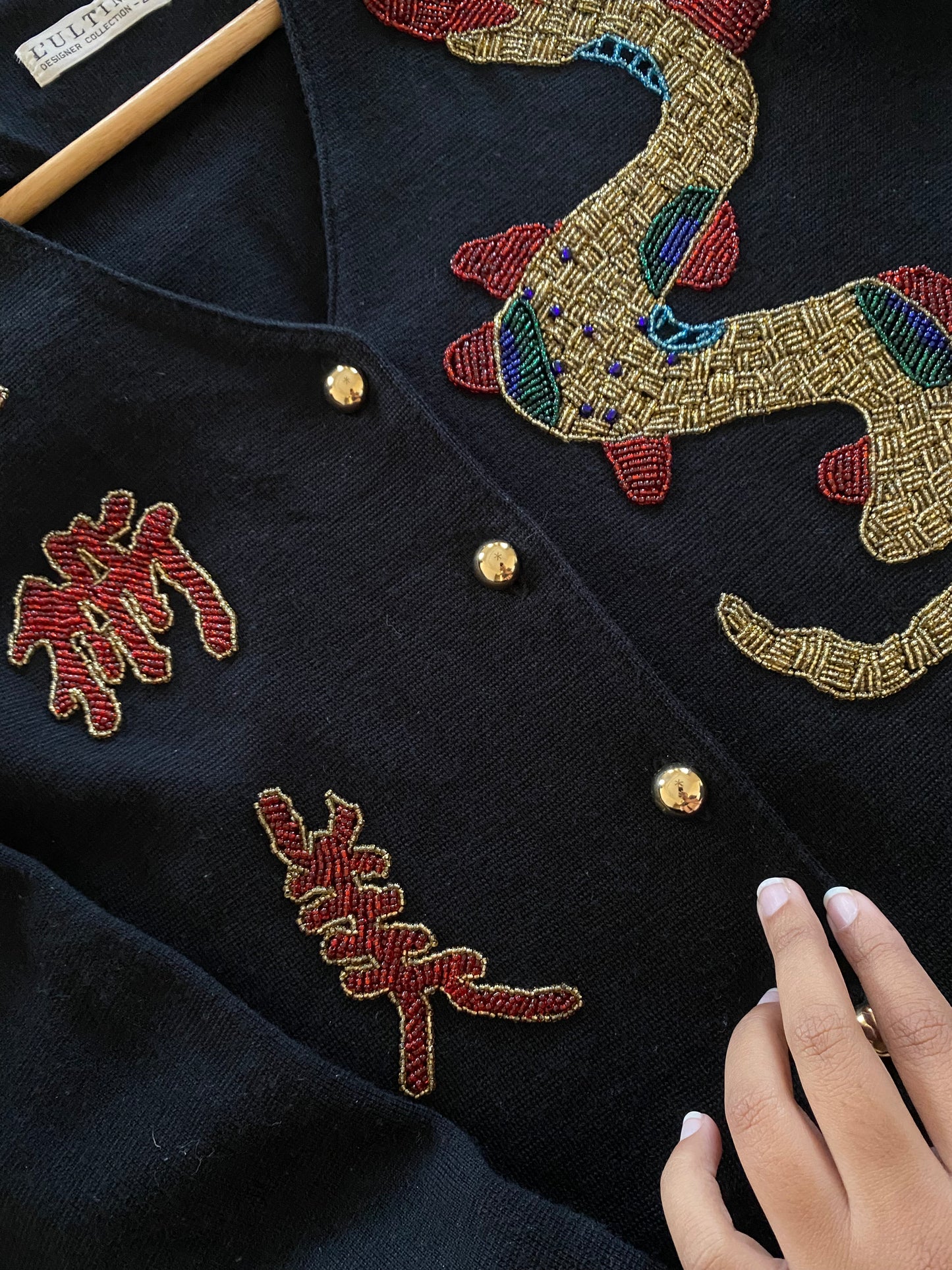 Beautiful Beaded Cropped Vintage Cardigan