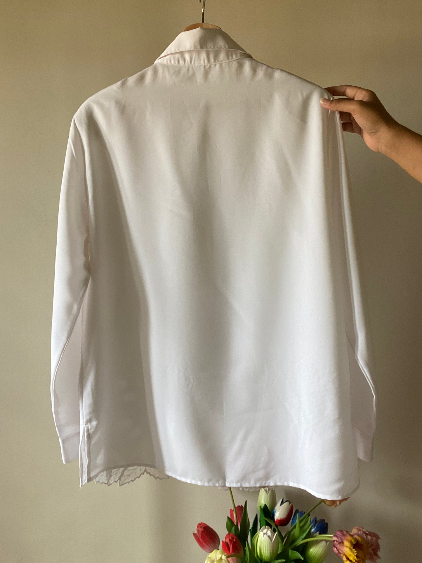 Lace Floral Detail Vintage Shirt
