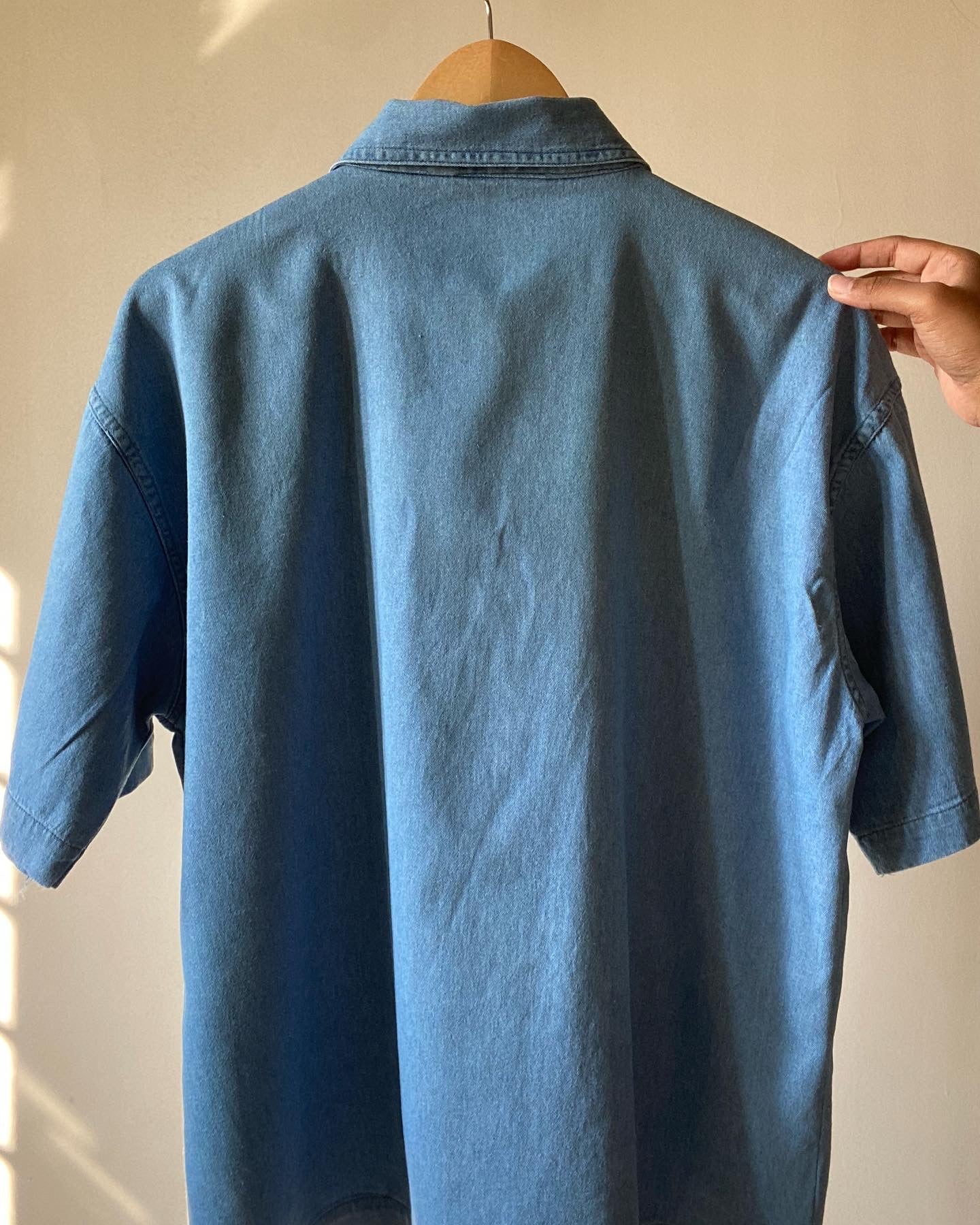 3D Floral Vintage Denim Shirt