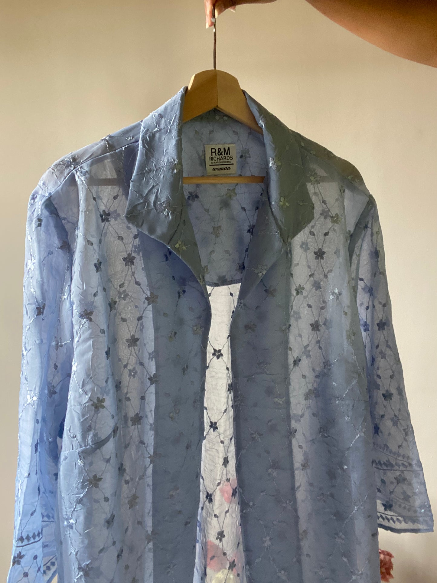All Over Embroidered Vintage Front Open Shirt