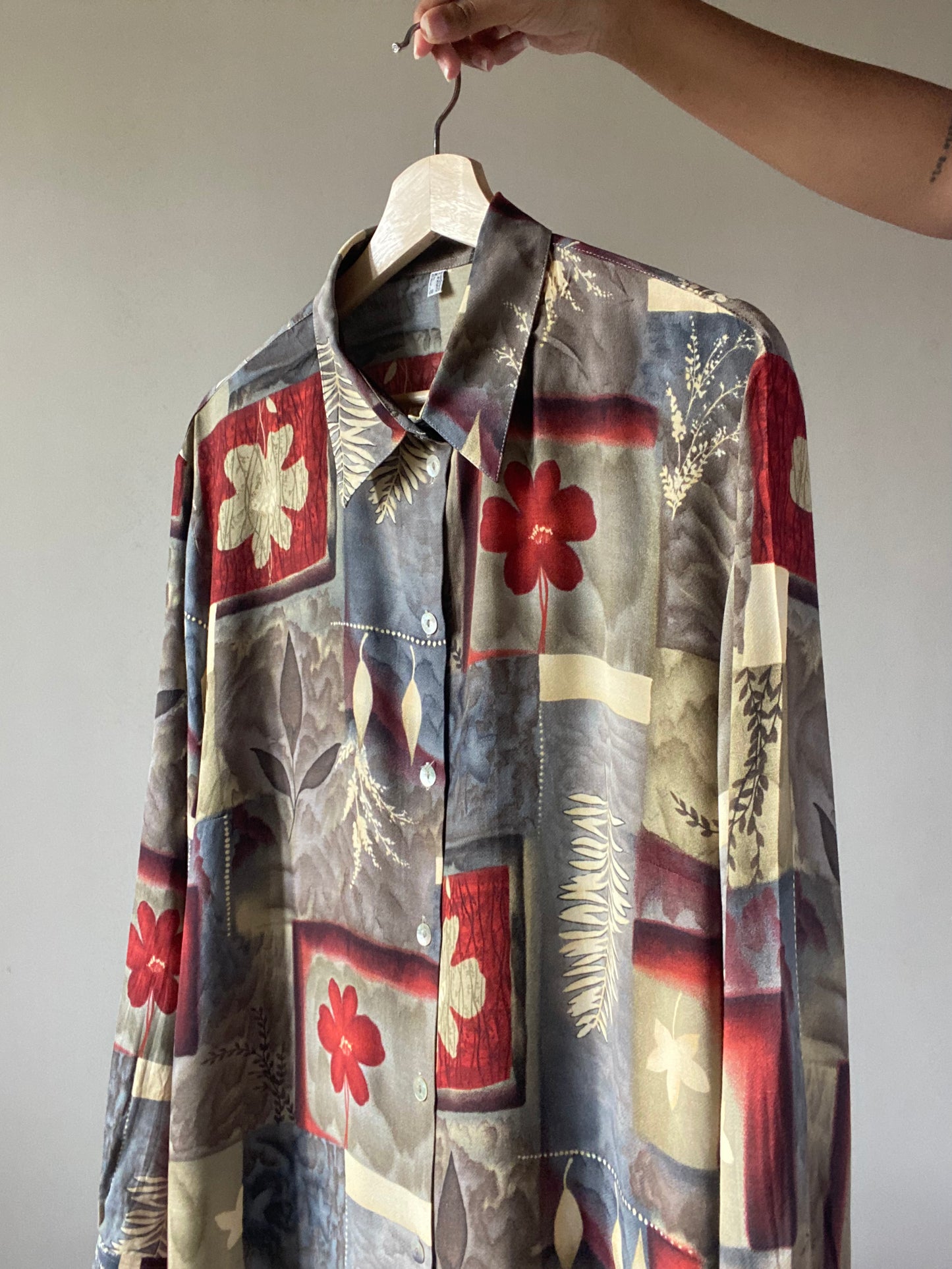 Abstract Block Floral Vintage Shirt