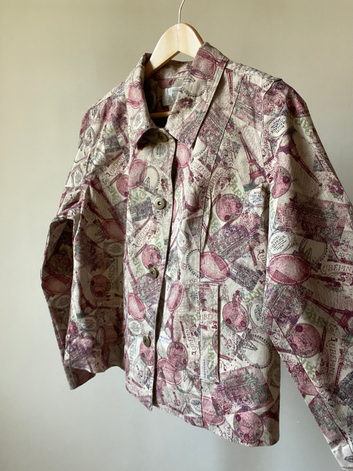 All Over Stamped Vintage Denim Jacket