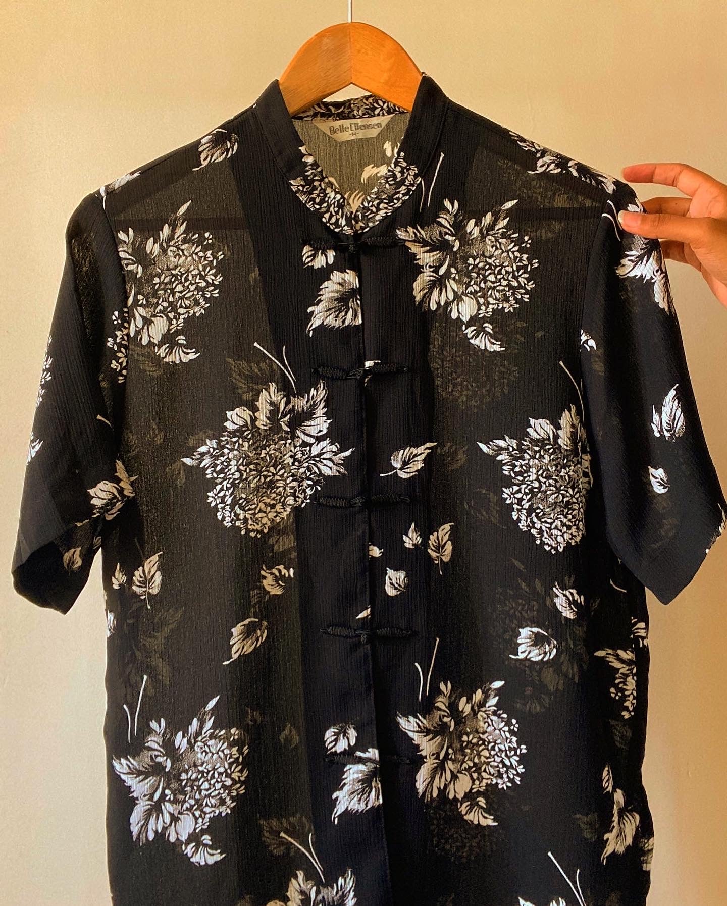 Black Floral Vintage Shirt