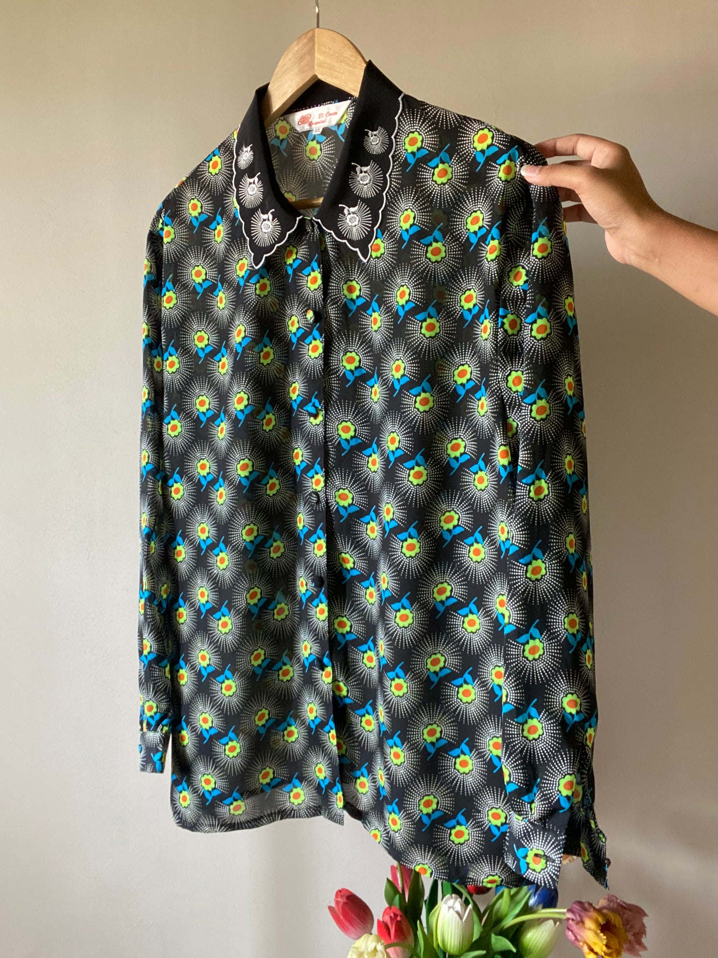 90s Floral Neo Print Vintage Shirt