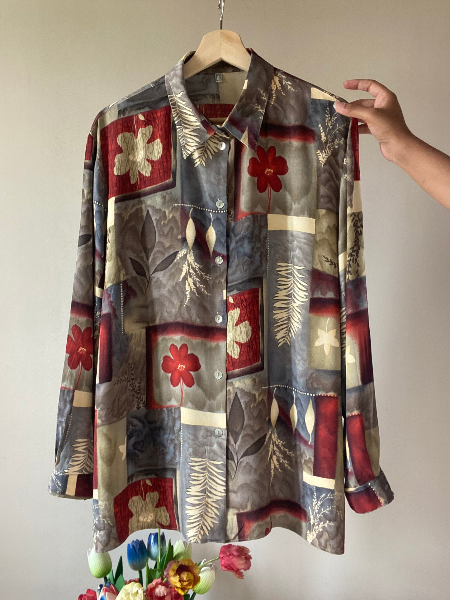 Abstract Block Floral Vintage Shirt