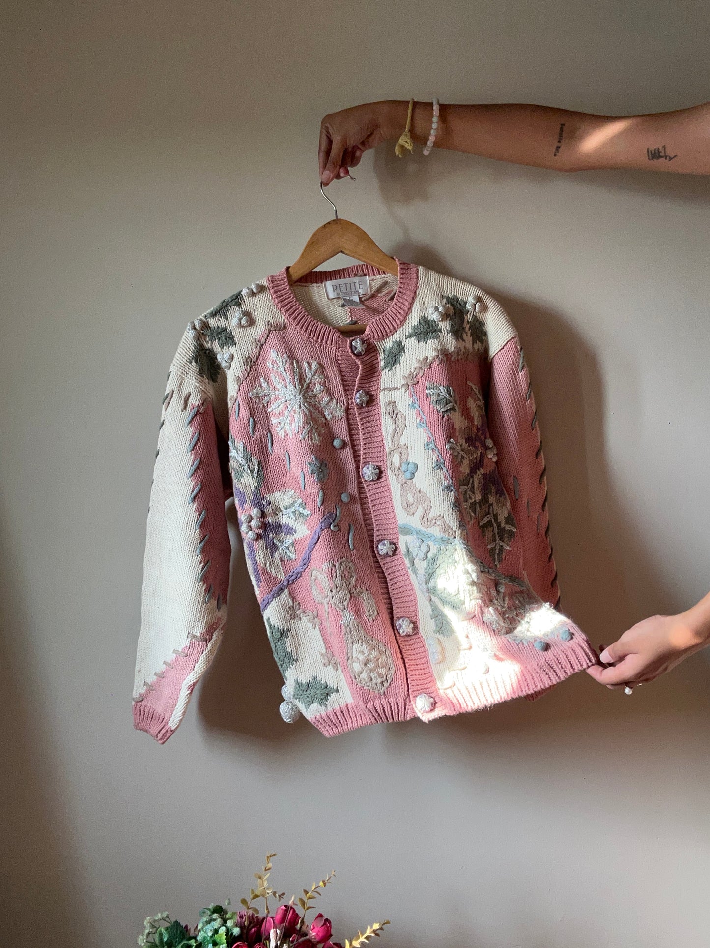 Vintage Petite Sophisticate Embroidered Cardigan