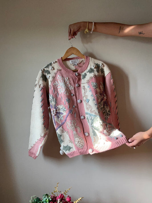 Vintage Petite Sophisticate Embroidered Cardigan
