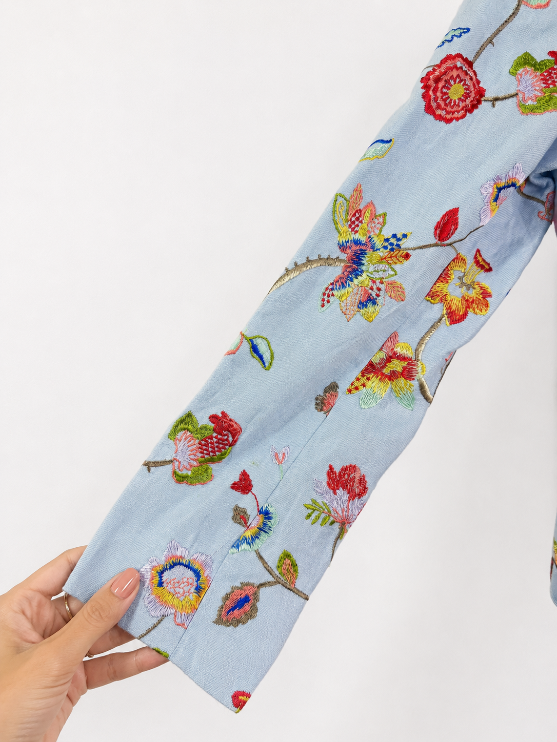 Vintage Sky Garden Embroidered Cotton Jacket