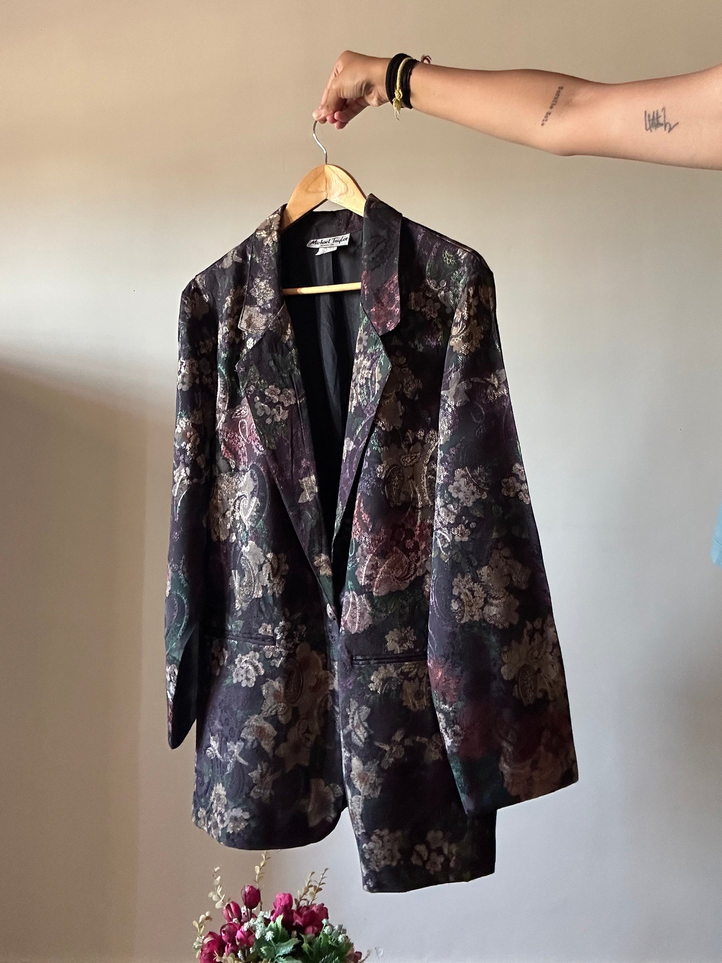 Vintage Michael Taylor Textured and Printed Blazer