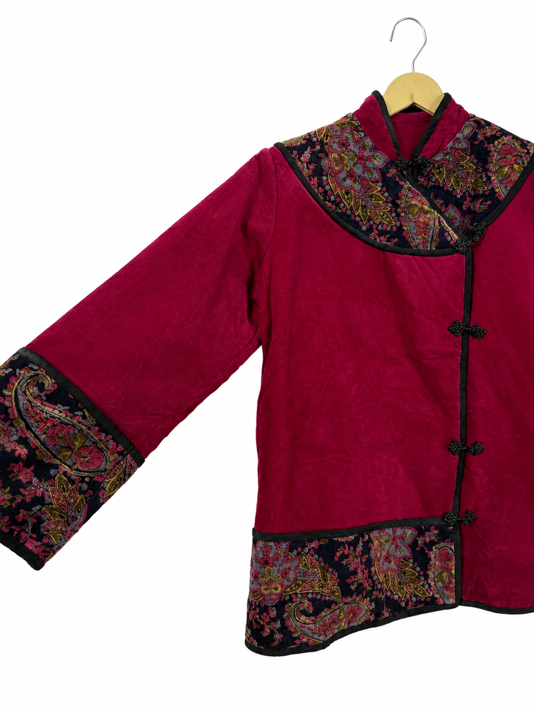 Vintage Chinese Inspired Brocade Trim Jacket
