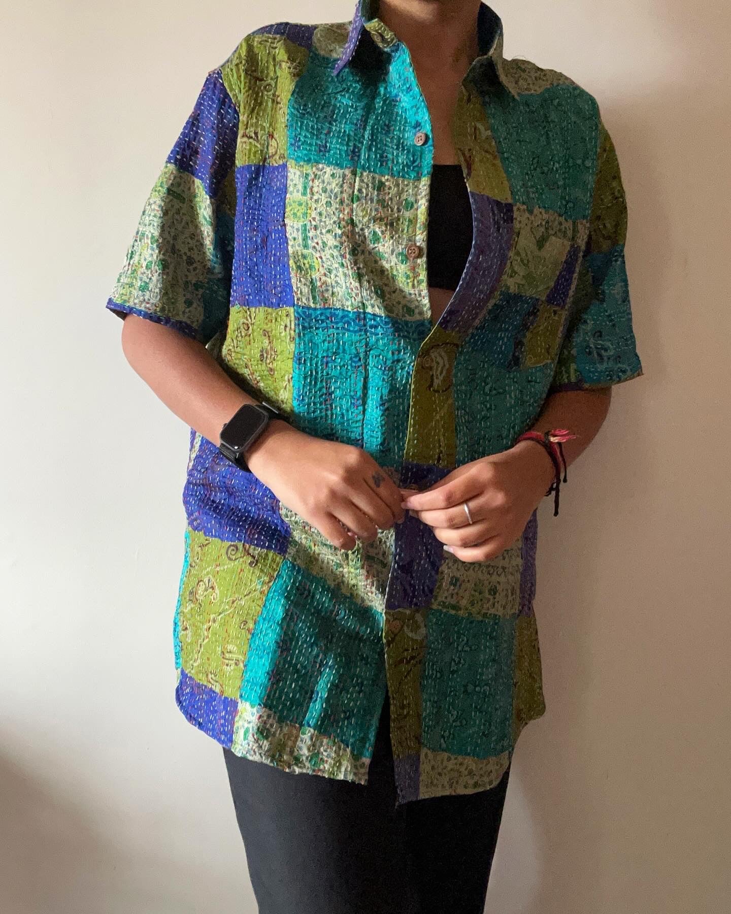 The Earth Patch Work Kantha Embroidery Shirt