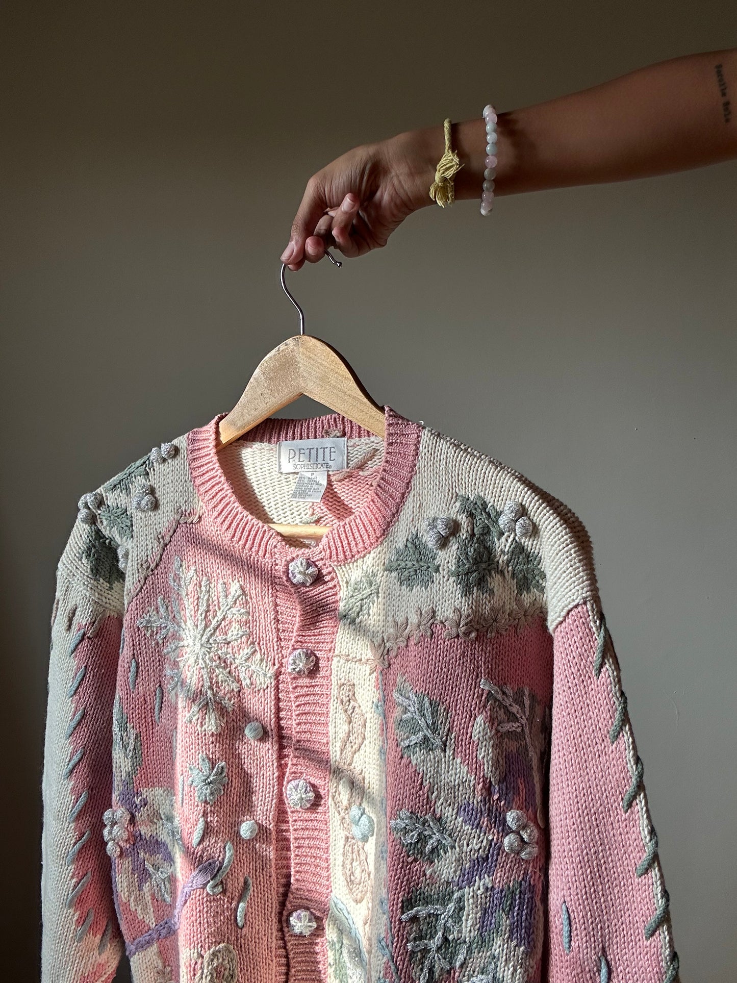 Vintage Petite Sophisticate Embroidered Cardigan