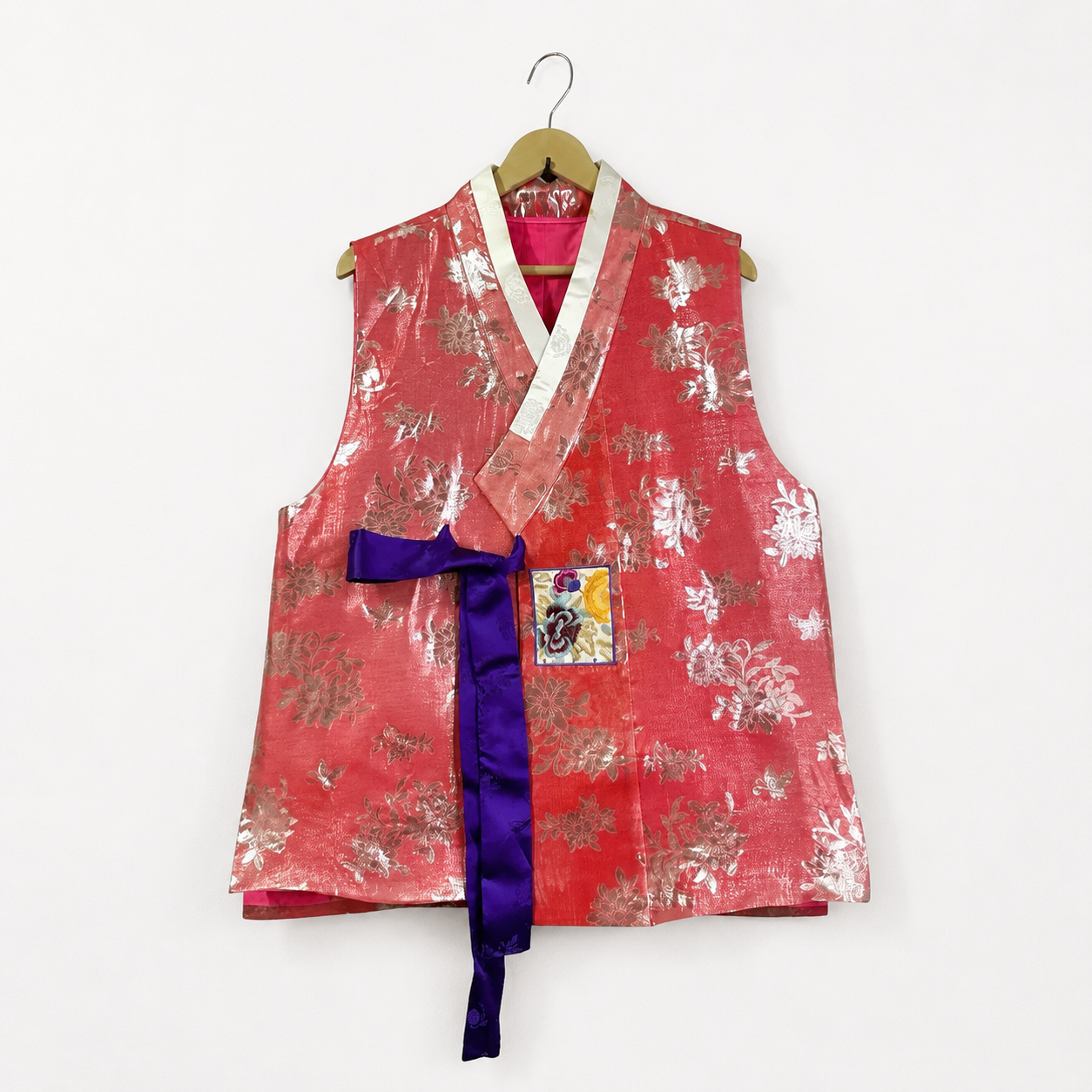 Vintage Korean Hanbok Brocade Vest