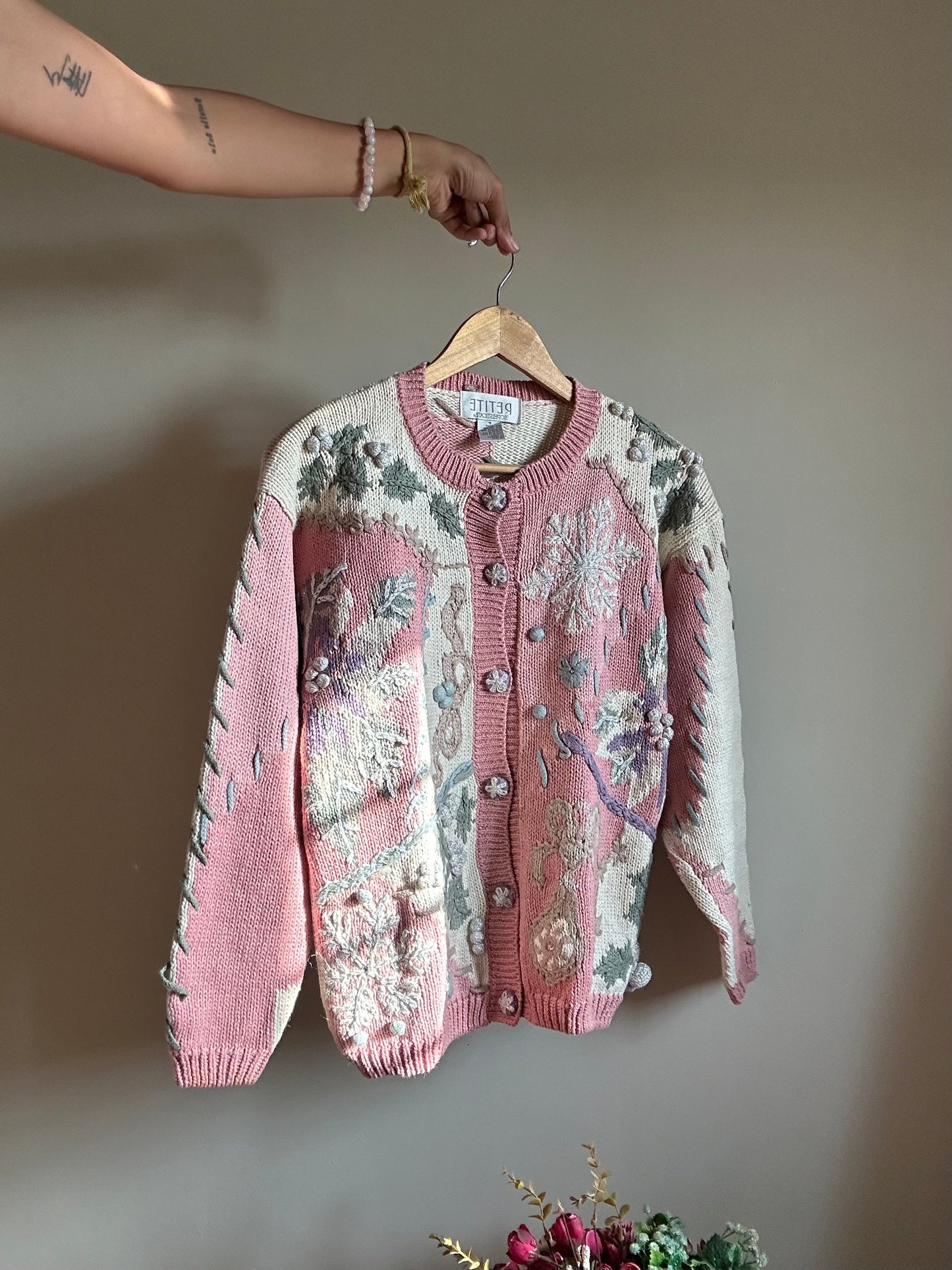 Vintage Petite Sophisticate Embroidered Cardigan