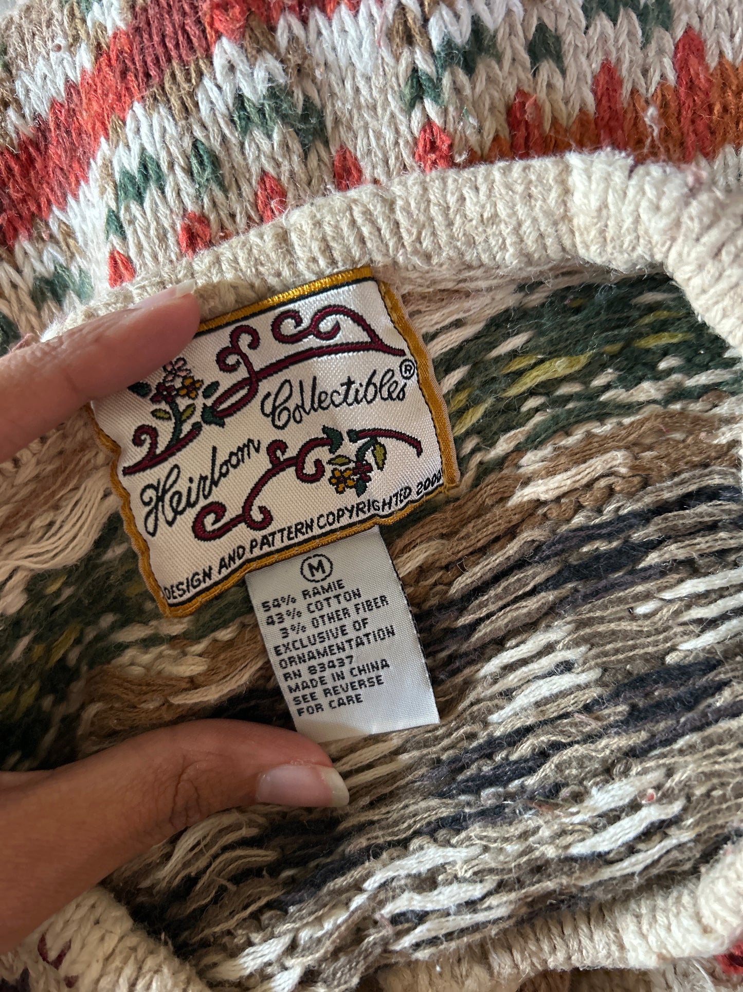 Heirloom Collectibles Vintage Embroidered Cardigan