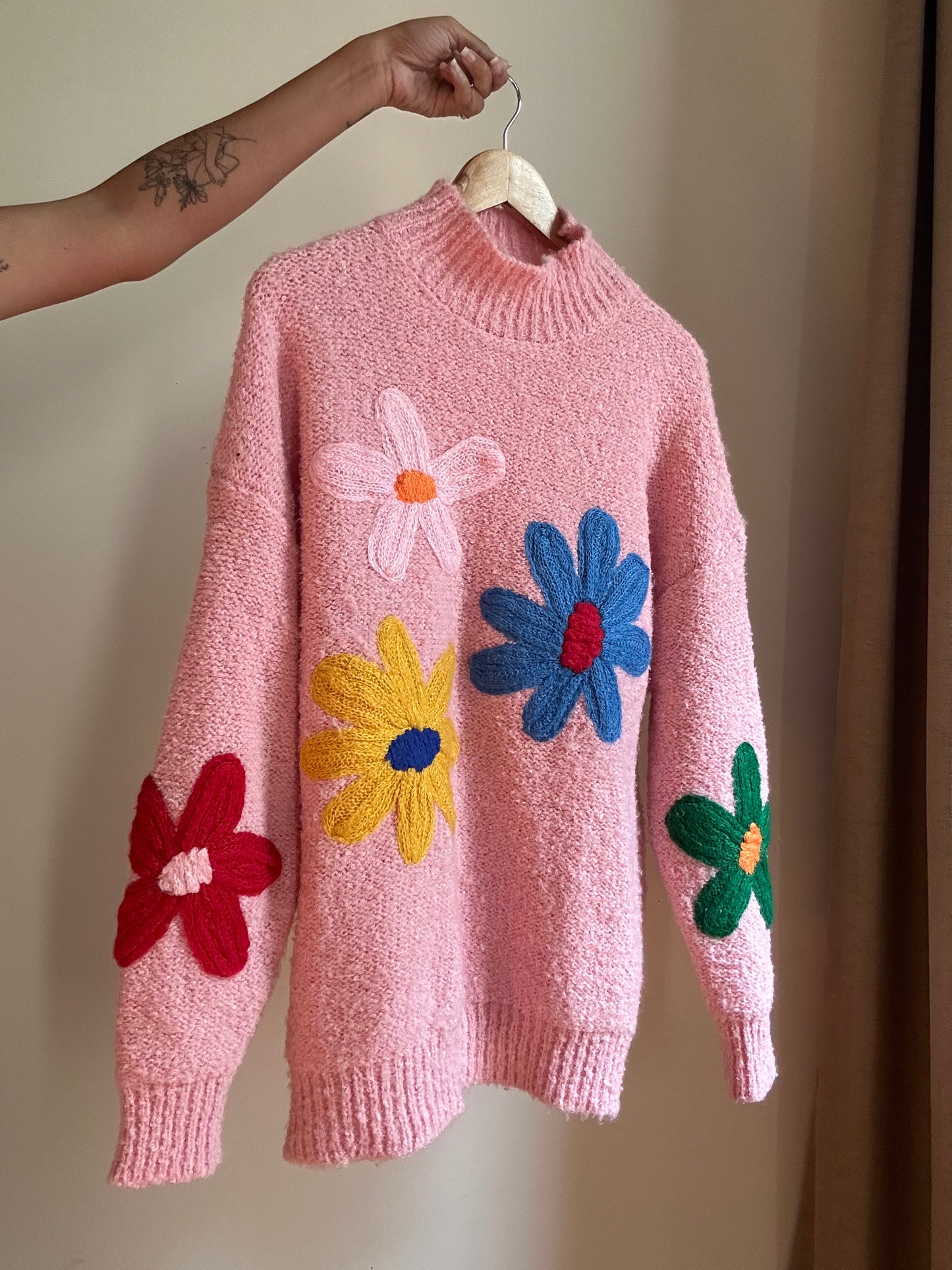 Vintage Floral Knit Pullover