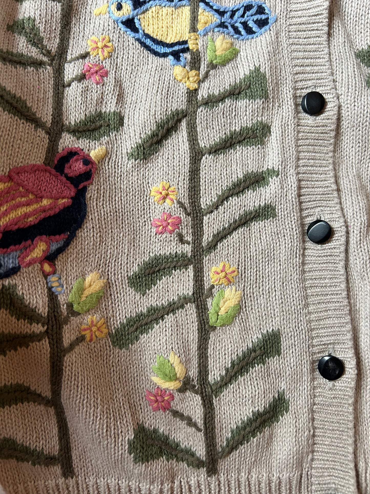Vintage Northern Treasure Hand Embroidered Knit Cardigan
