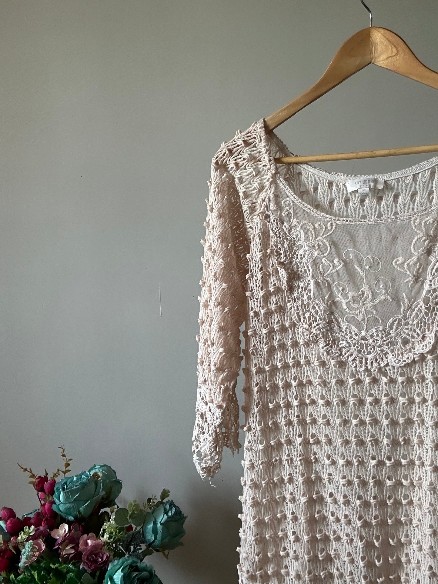 Umgee USA Vintage Crochet Overlay Tunic With Lace Details