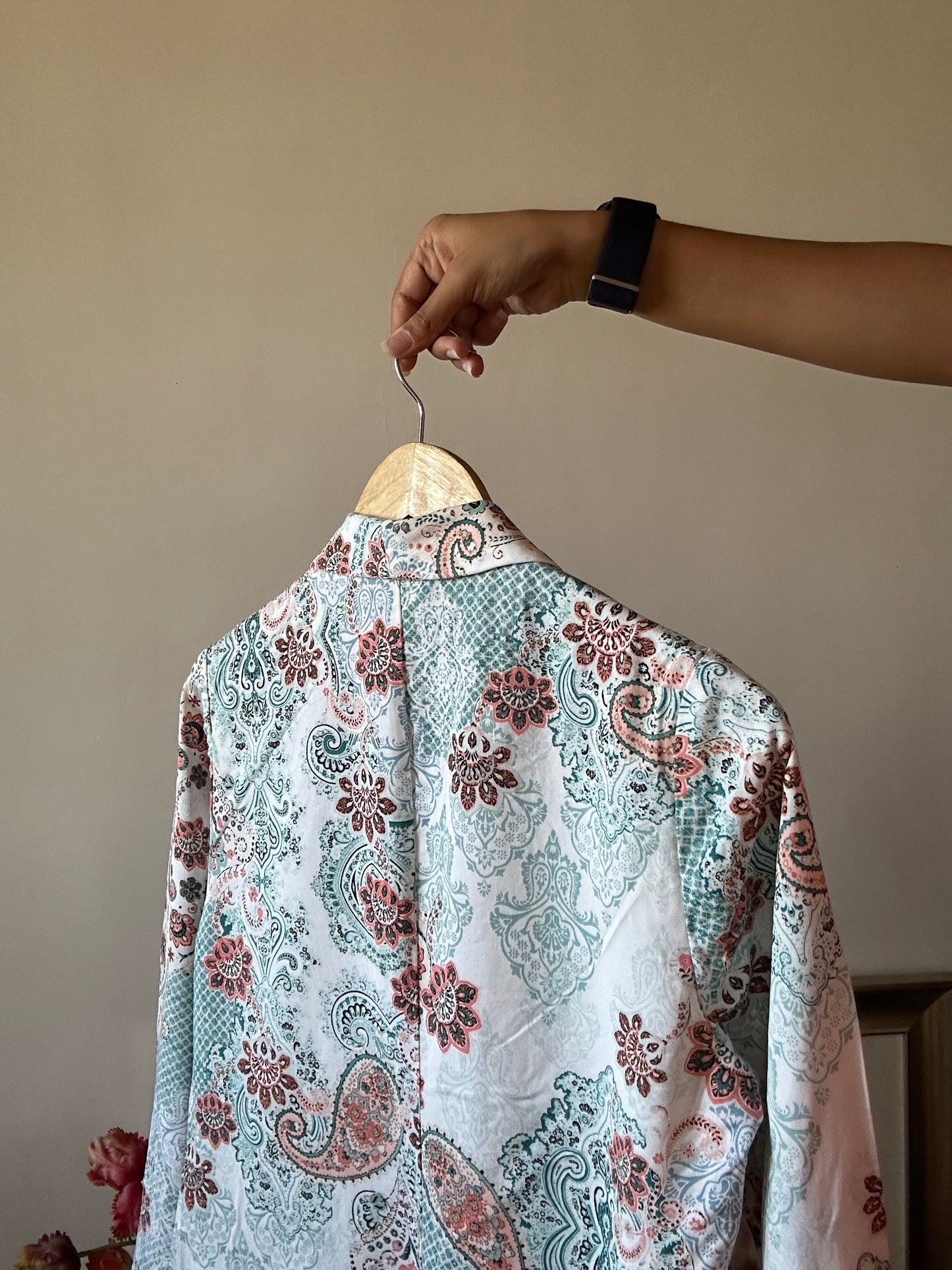 Vintage Chico’s Printed Open Front Shaket