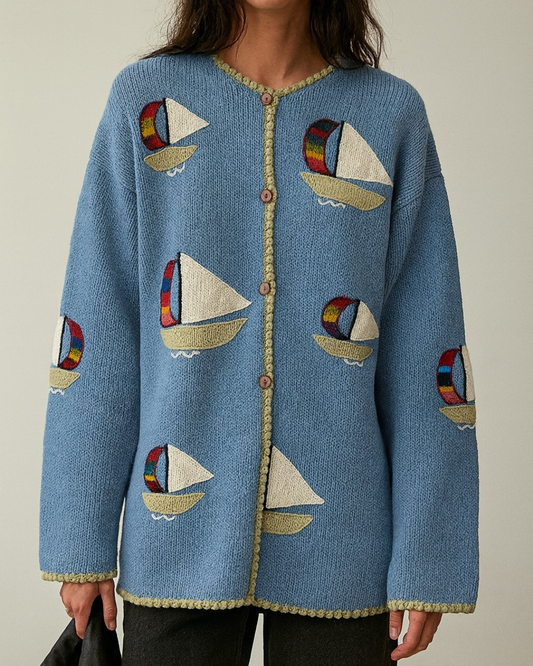 Cotton Salsa Vintage Hand Knit Cardigan