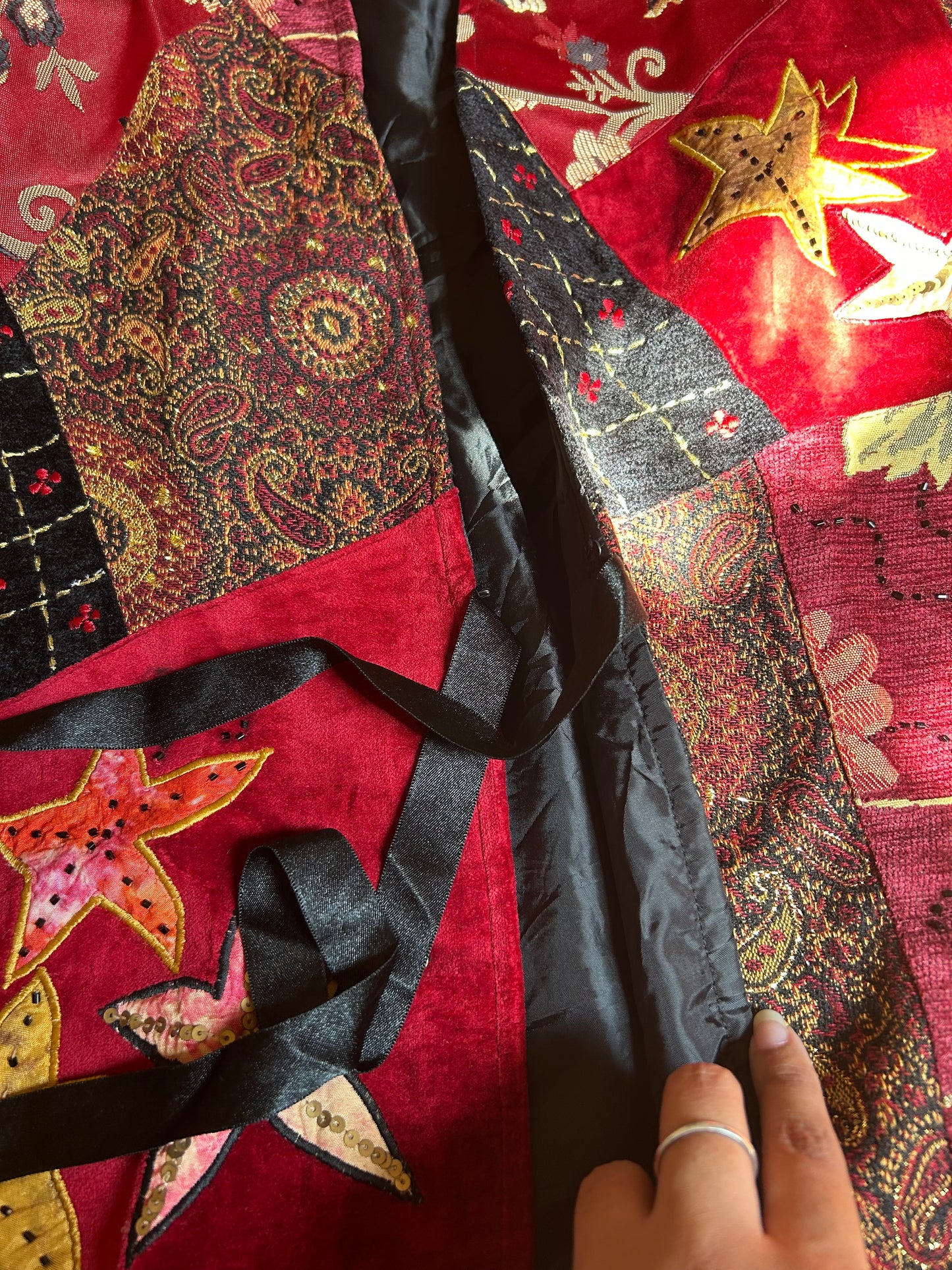 Indigo Moon Patchwork and Embroidered Beaded Shaket