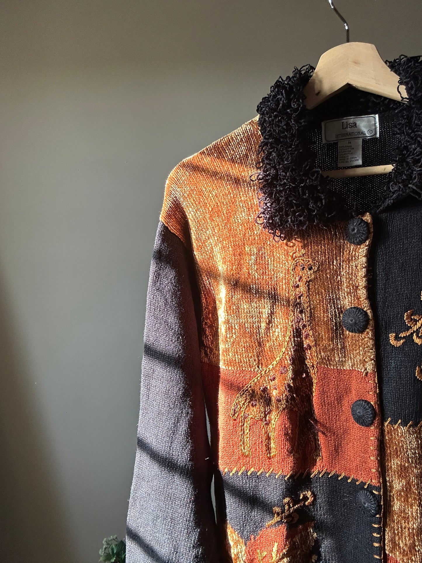 Lisa International Vintage Embroidered Pullover