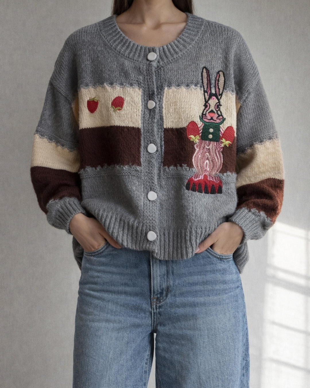 Wool Blend Knit Cardigan